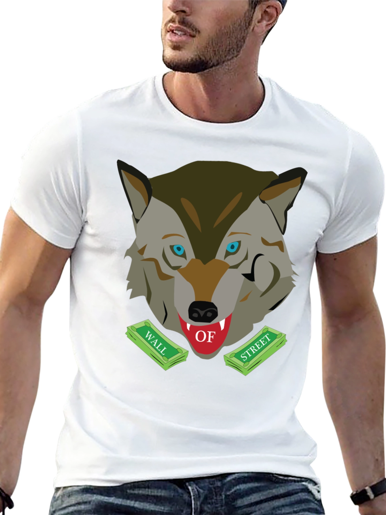 Black Wolf of Wall Street Graphic T-Shirt view 13