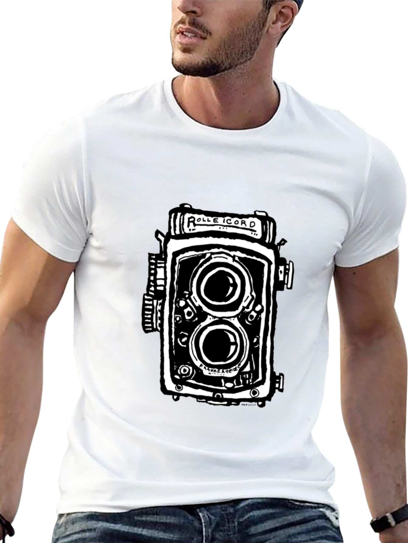 Black Vintage Camera Graphic T-Shirt - Black view 13