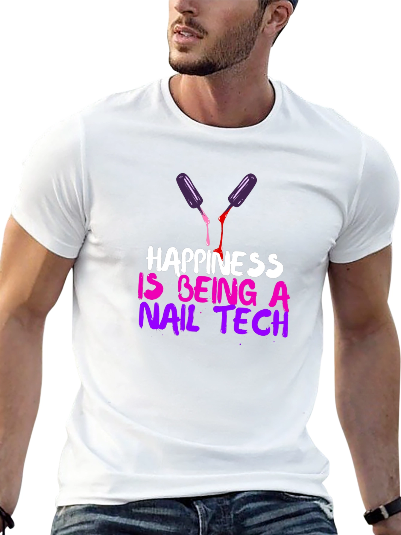 Black Happiness is Being a Nail Tech T-Shirt view 13