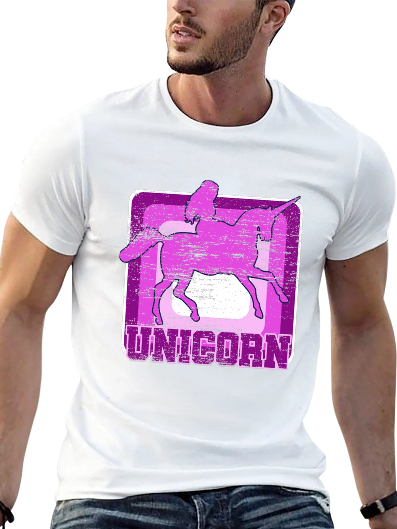Black Unicorn Graphic Tee - Fun, Stylish Men's T-Shirt view 13