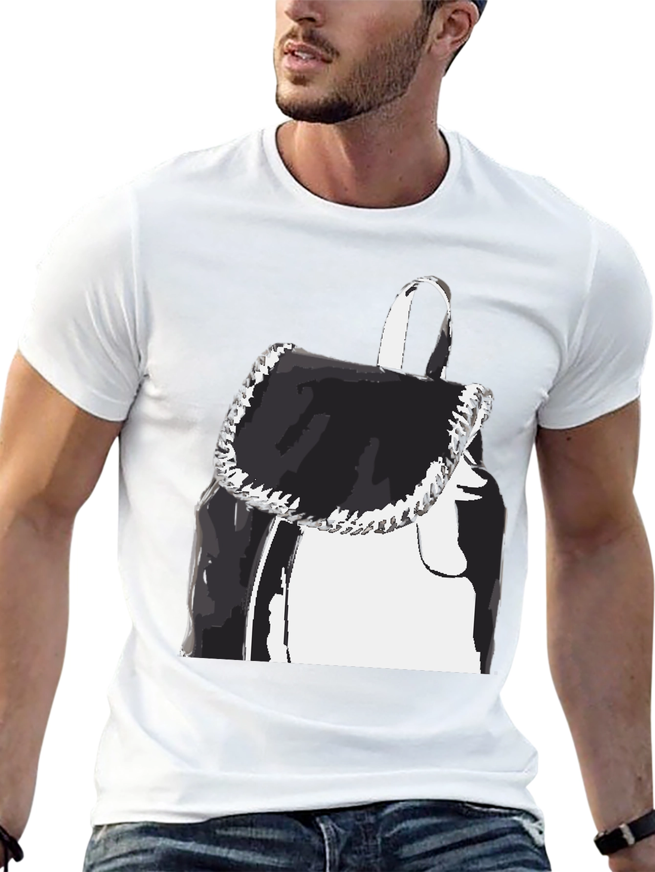 Black Black Graphic Tee - Backpack Print view 13