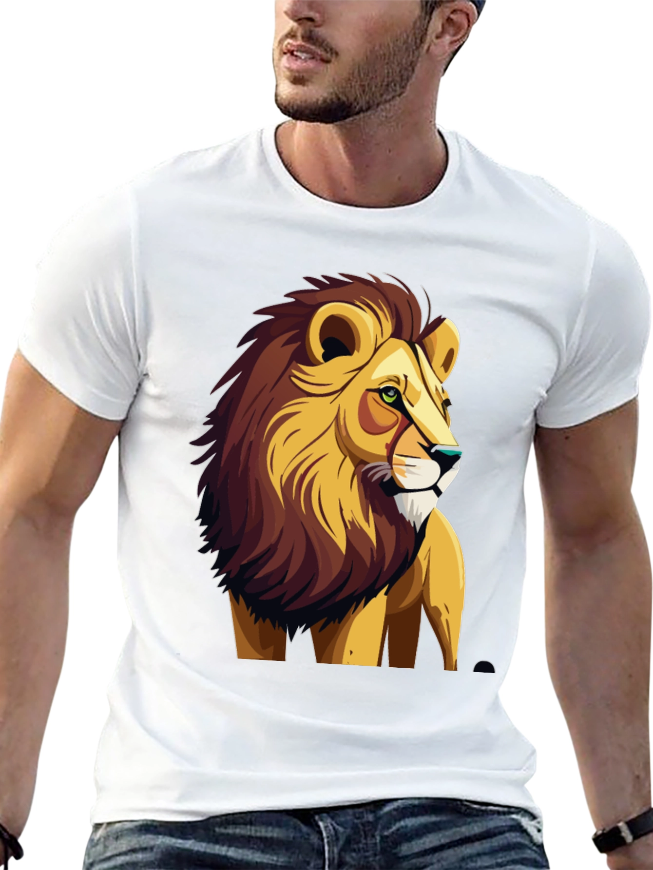 Black Lion Graphic Print Tee - Cool & Bold view 13