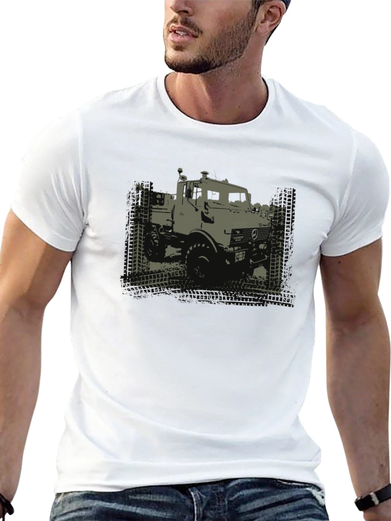Black Off-Road Truck Graphic Tee - Black Cotton T-Shirt view 13