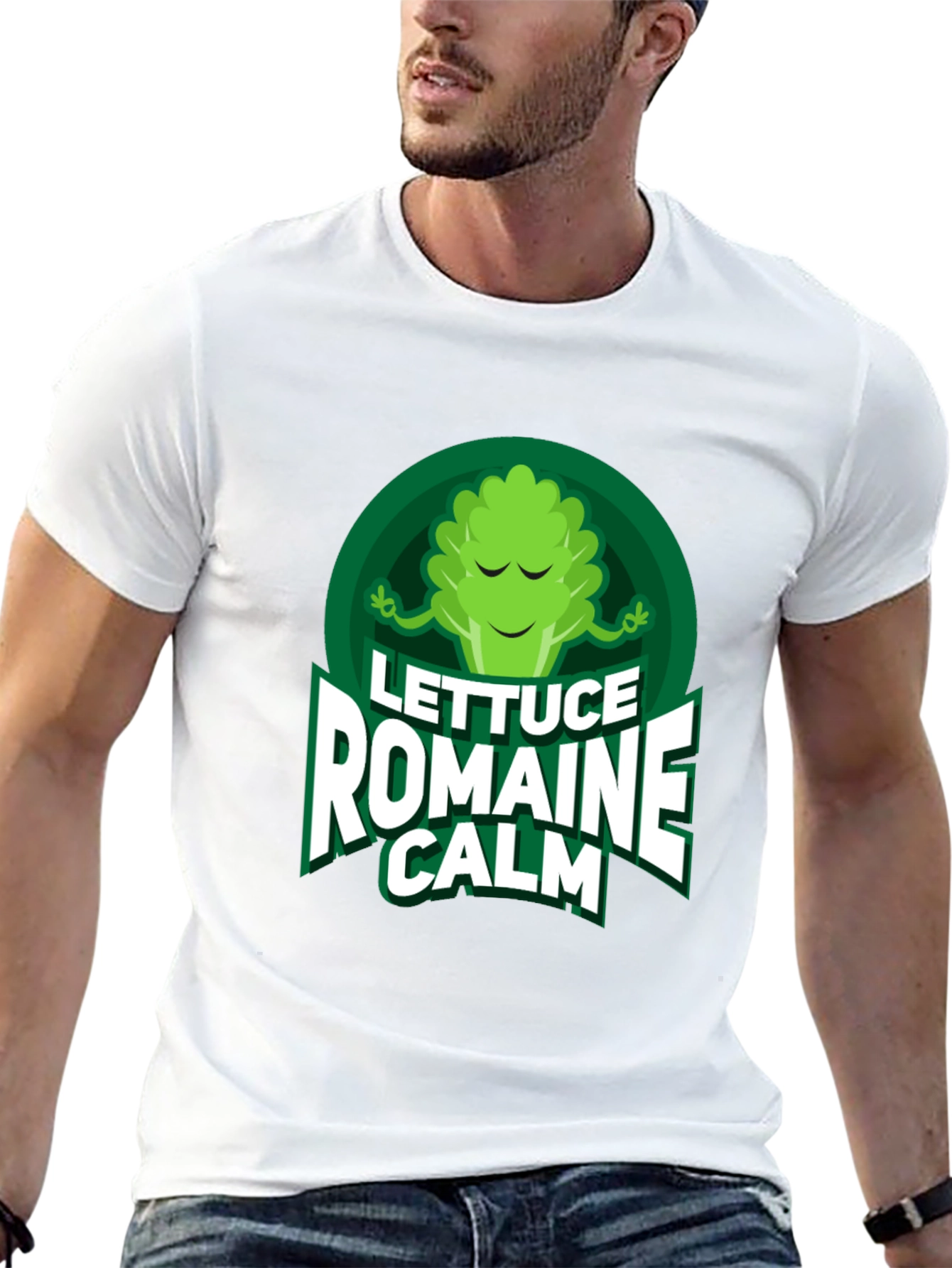 Black Lettuce Romaine Calm T-Shirt - Funny Vegan Tee view 13