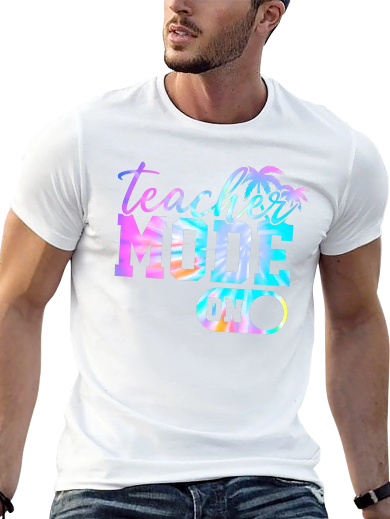 Black Teacher Mode On Tie-Dye Graphic T-Shirt view 13