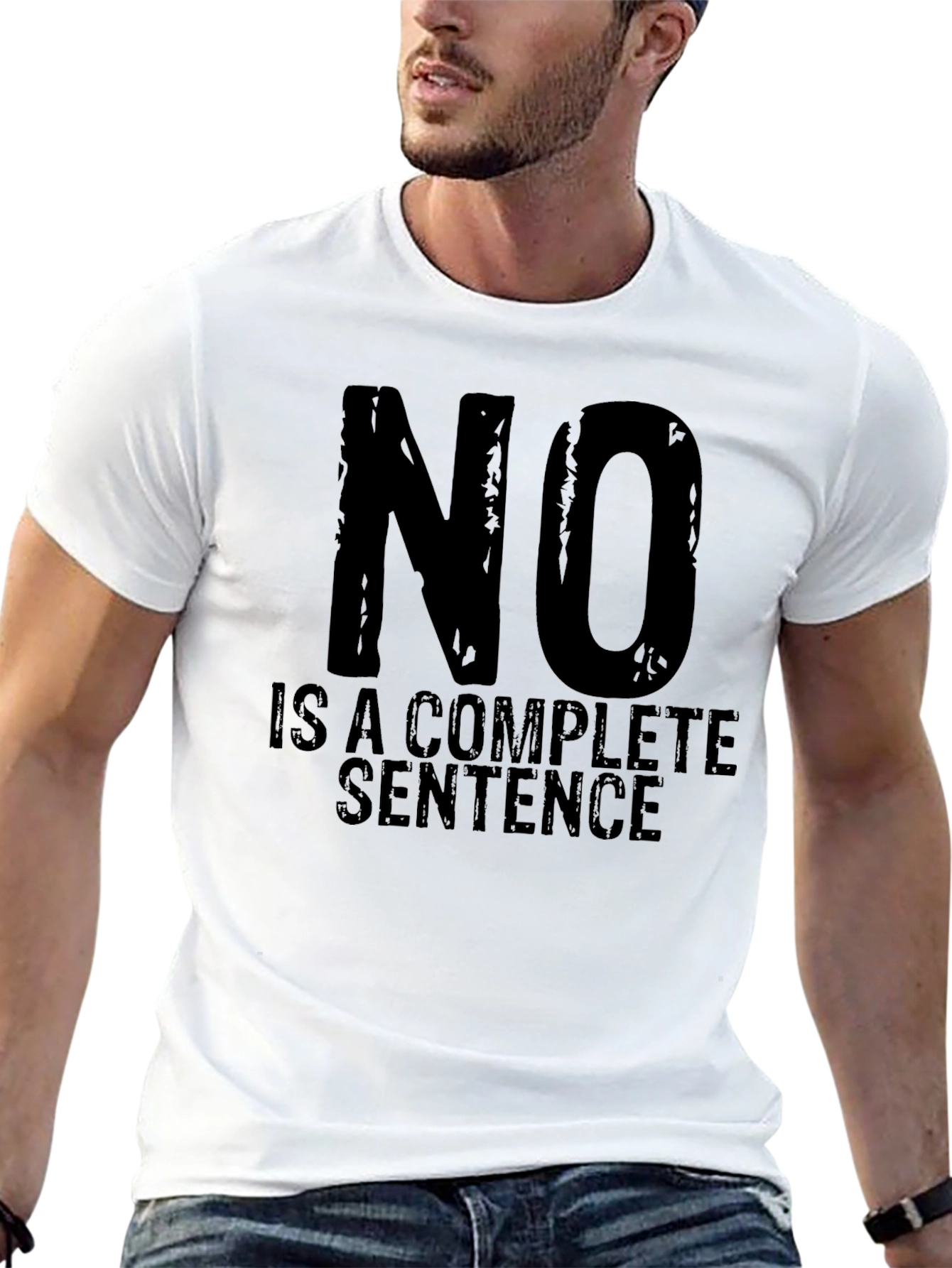 Black No Is A Complete Sentence T-Shirt - Black Graphic Tee view 13