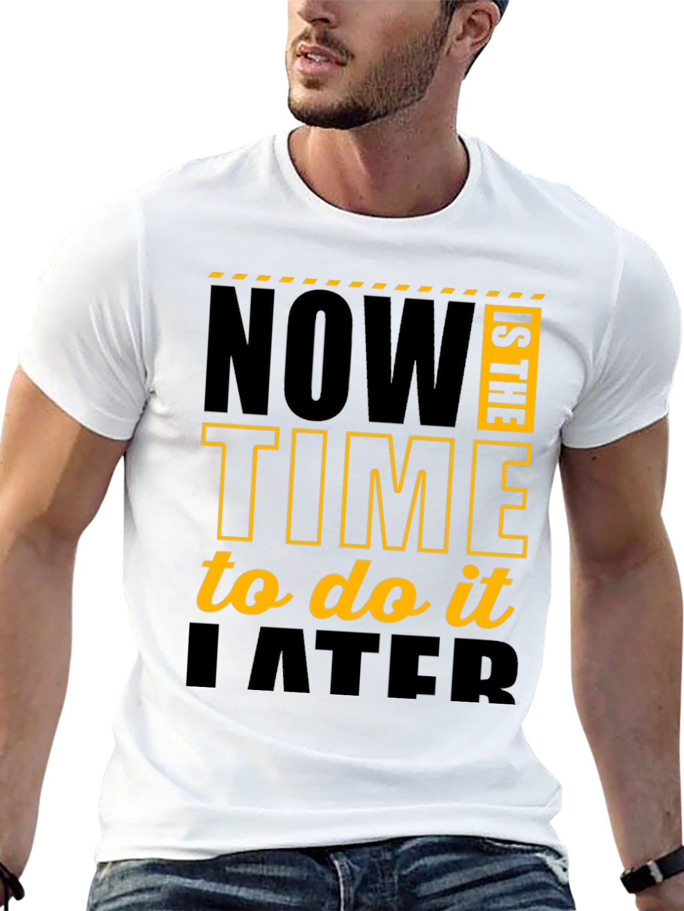 Black Funny Procrastination T-Shirt - Now Is The Time To Do It Later view 13
