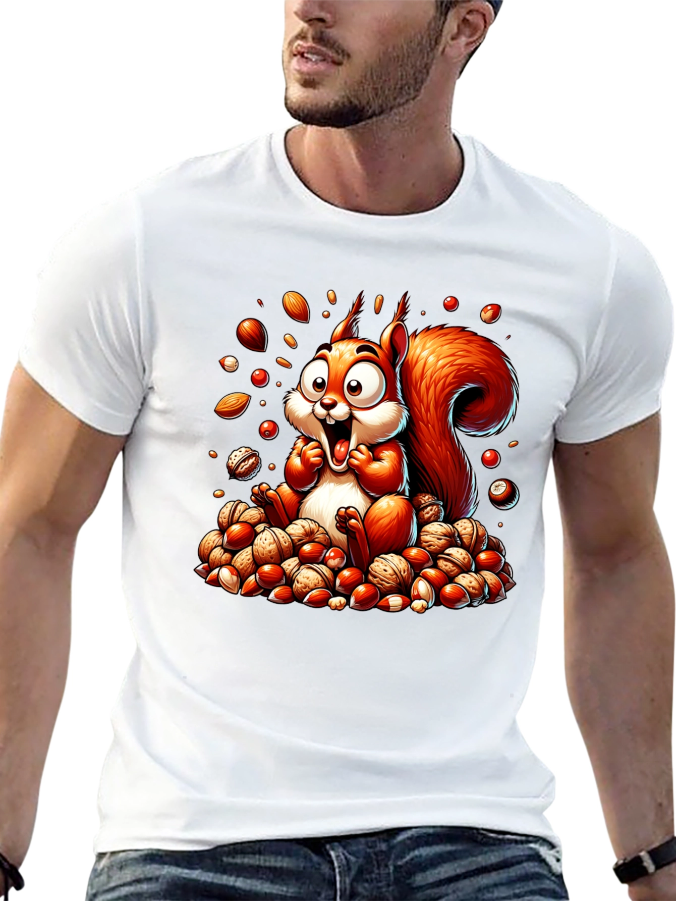 Black Squirrel Nut Lover T-Shirt - Cartoon Design view 13