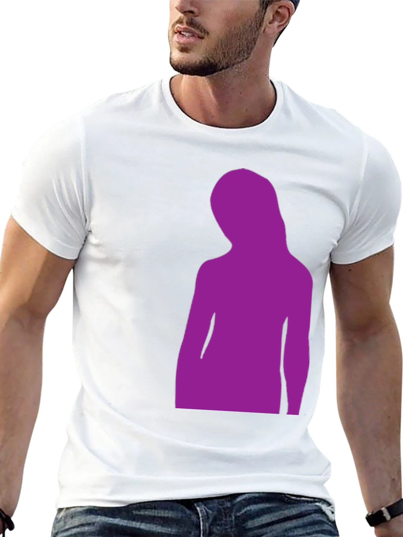 Black Purple Silhouette Graphic Black T-Shirt view 13