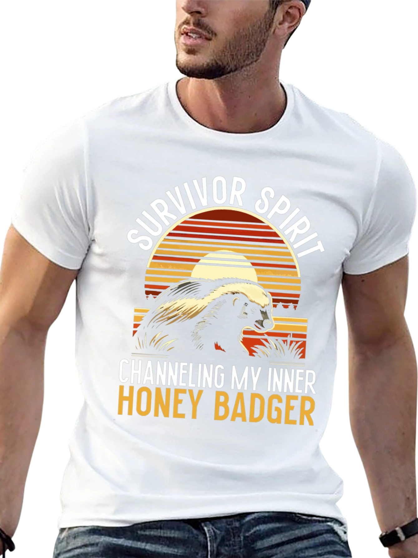Black Survivor Spirit Honey Badger Graphic Tee view 13
