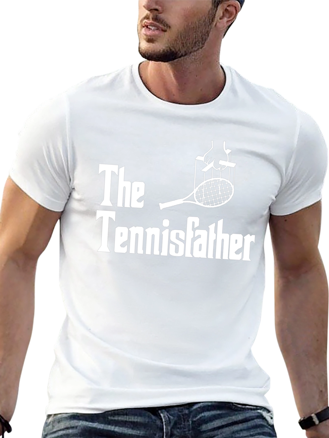 Black The Tennisfather T-Shirt - Funny Tennis Lover Gift view 13