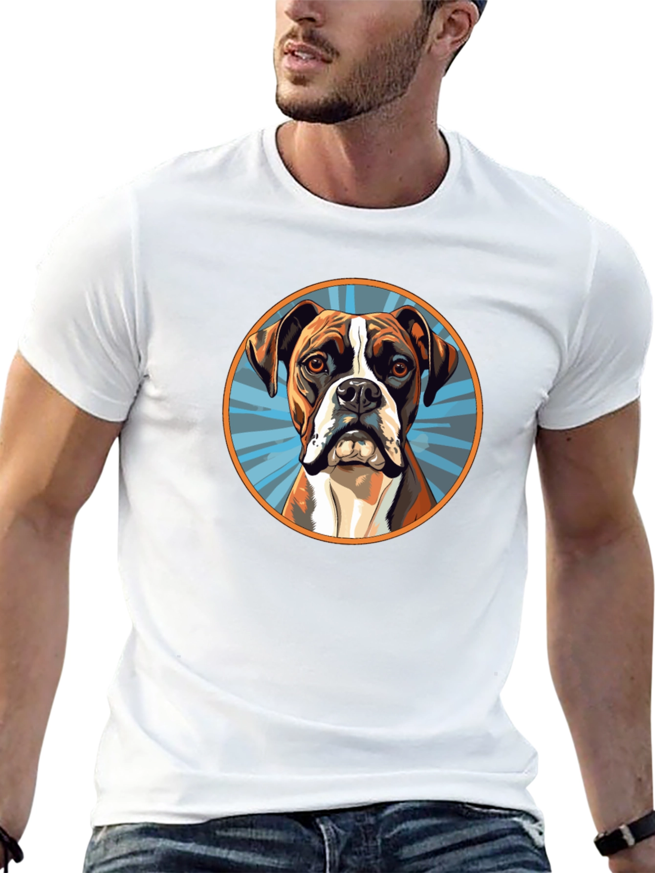 Black Boxer Dog Graphic Tee - Cool Canine T-Shirt view 13