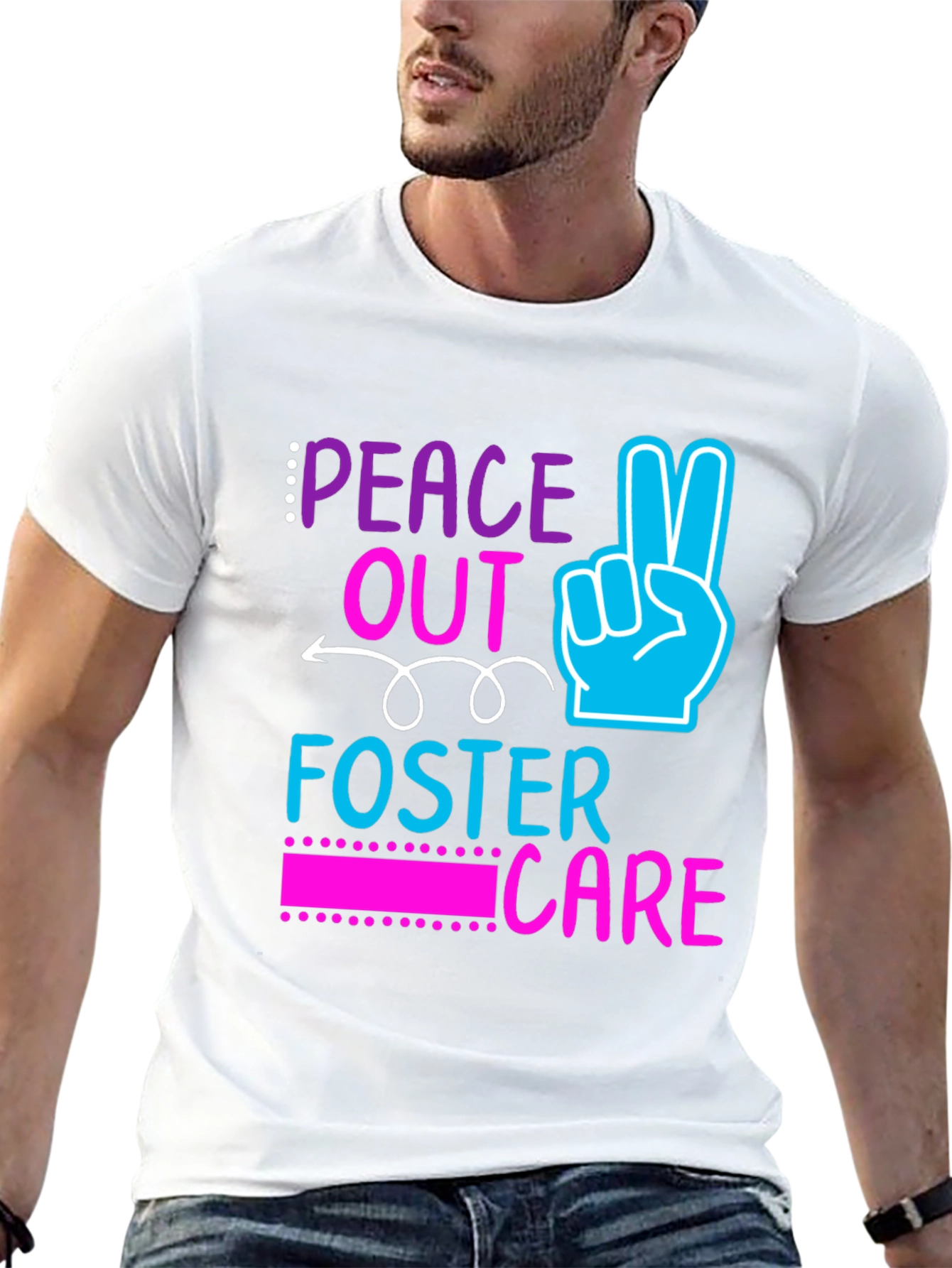 Black Peace Out Foster Care Graphic Tee view 13