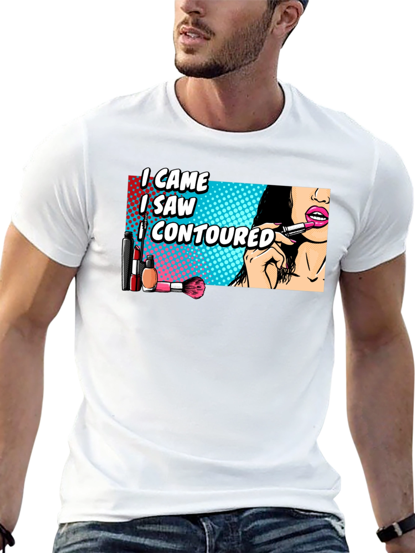Black I Came, I Saw, I Contoured T-Shirt view 13