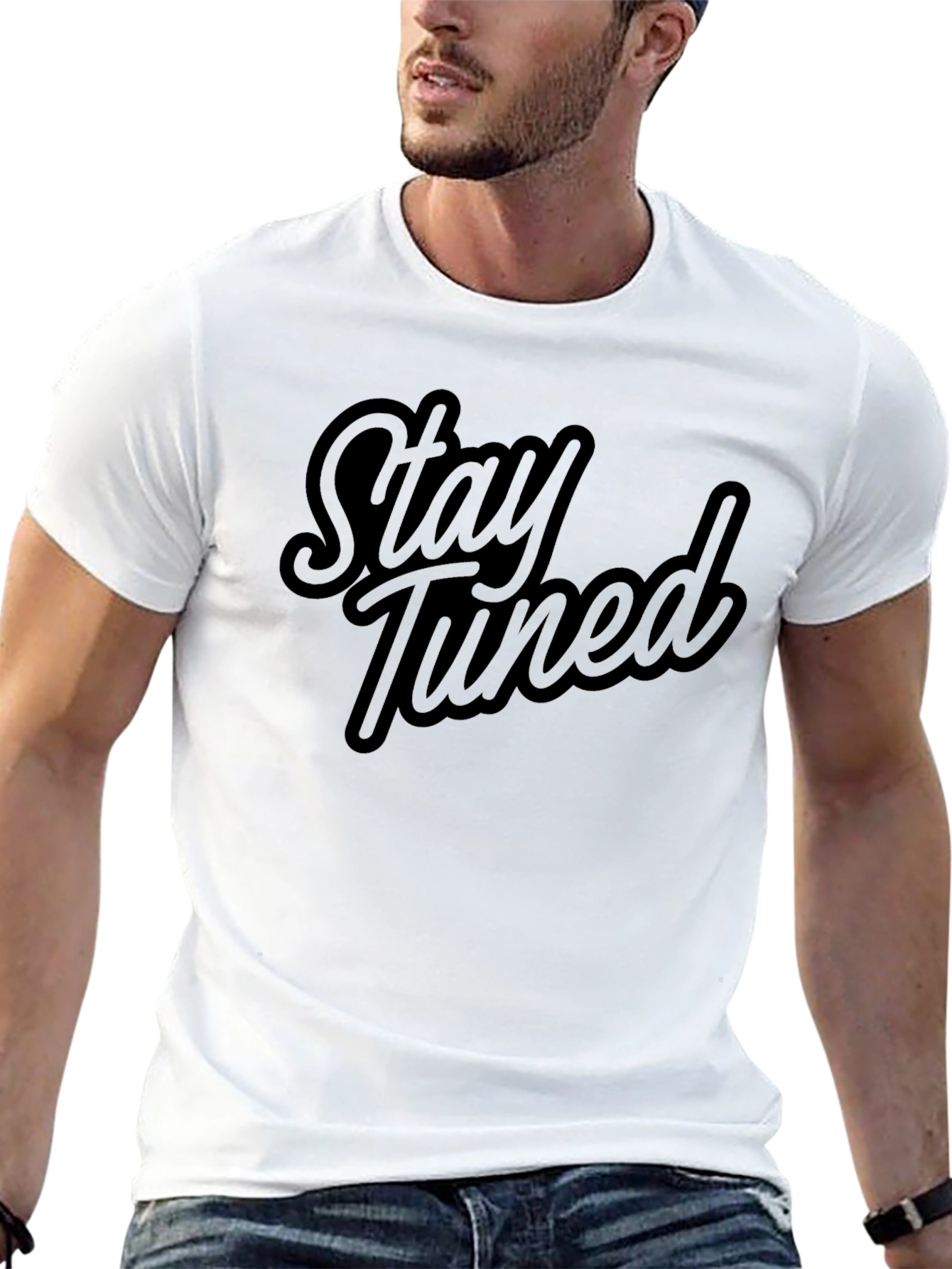 Black Stay Tuned Black Graphic T-Shirt - Casual Style view 13