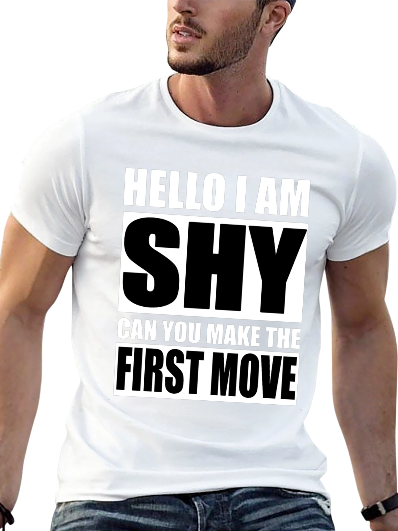 Black Shy Introvert Humor Graphic T-Shirt view 13