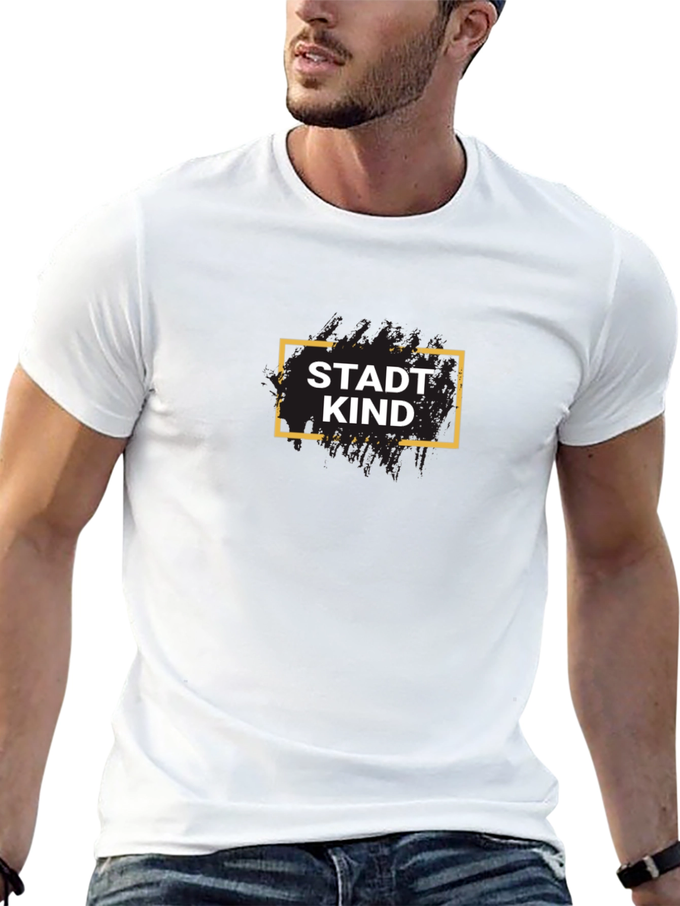 Black Stadt Kind Graphic Tee - Black Cotton T-Shirt view 13
