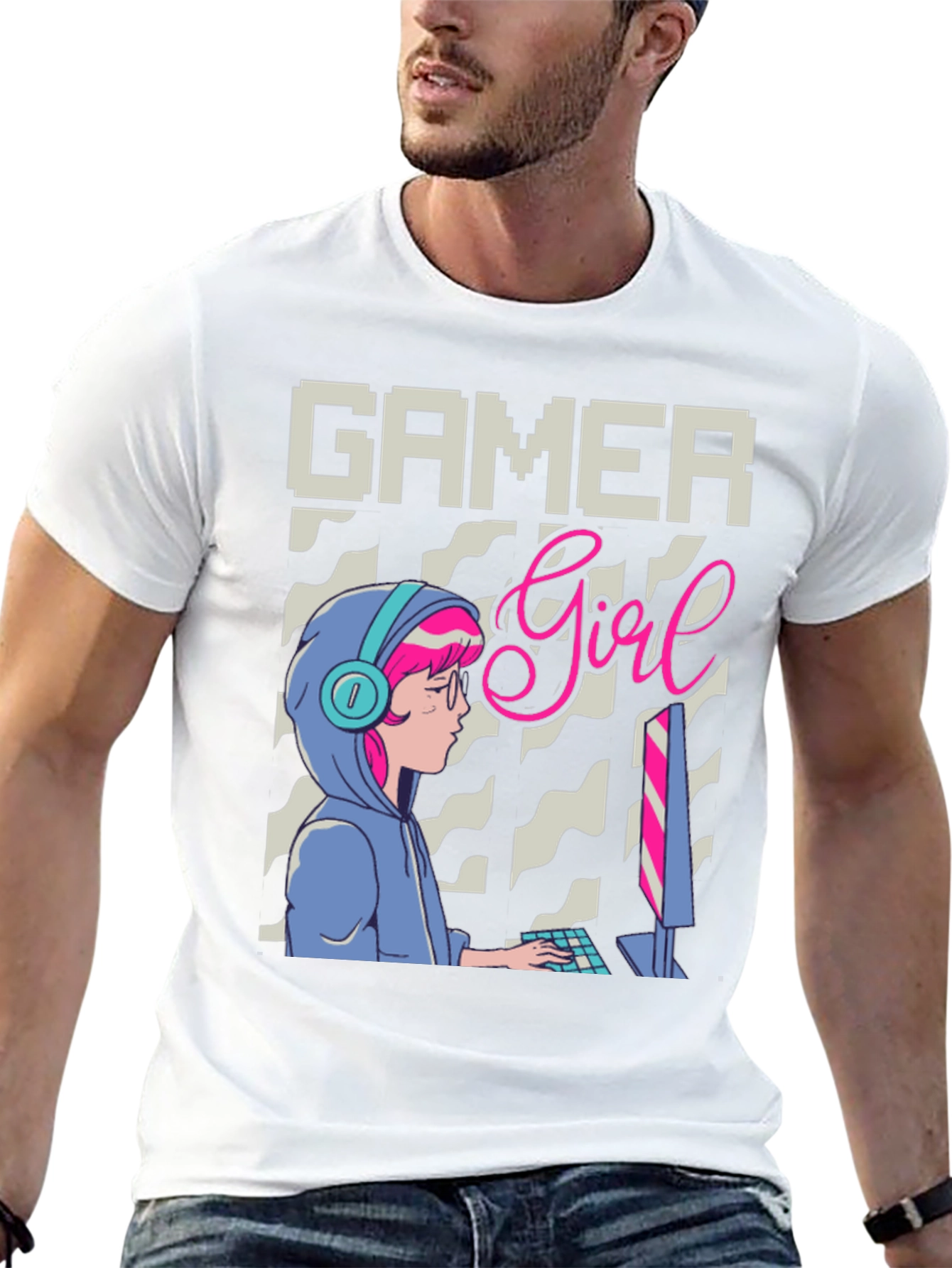 Black Gamer Girl Graphic Tee - Stylish Gaming Apparel view 13