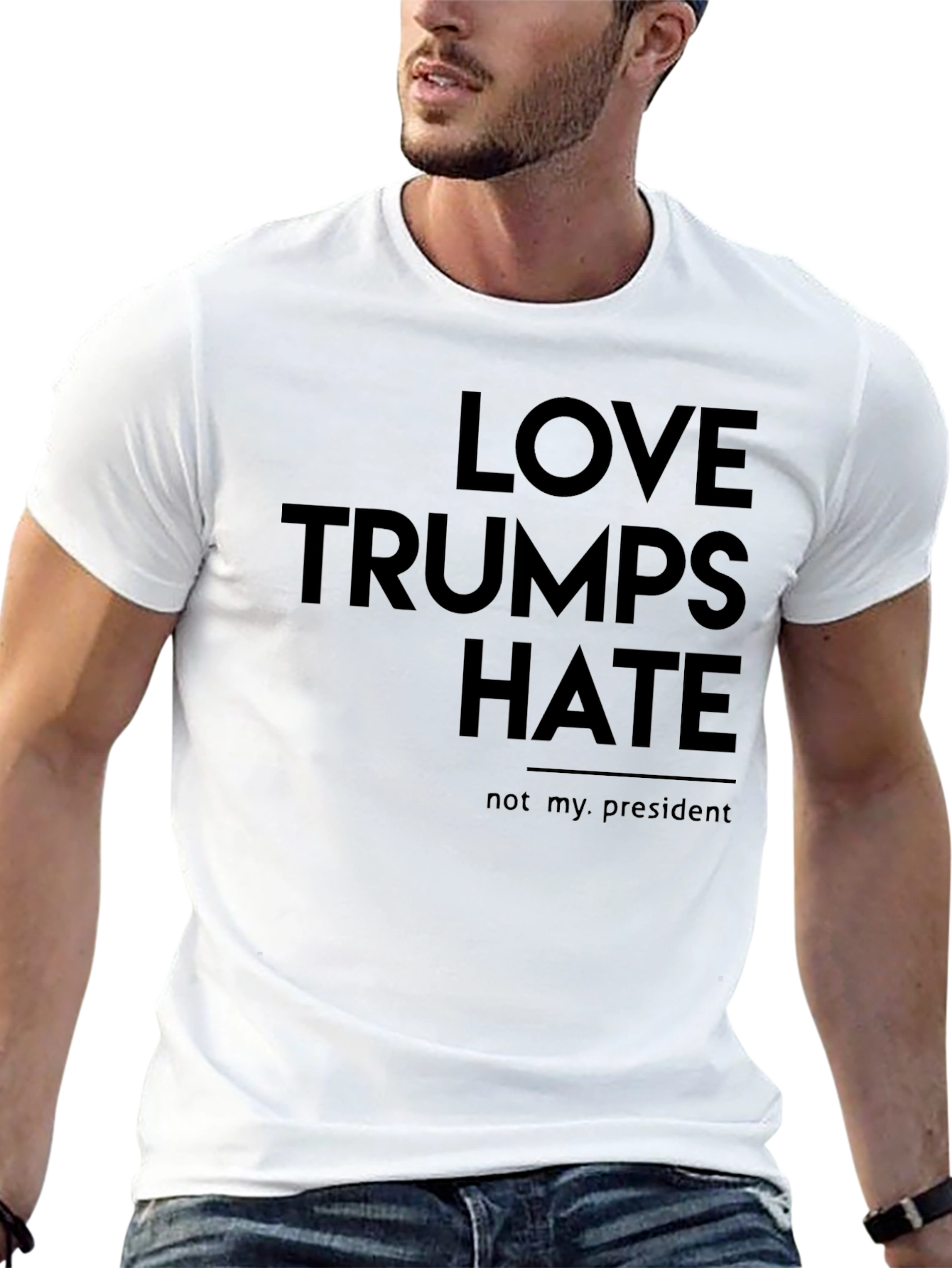 Black Love Trumps Hate Graphic Tee - Protest T-Shirt view 13