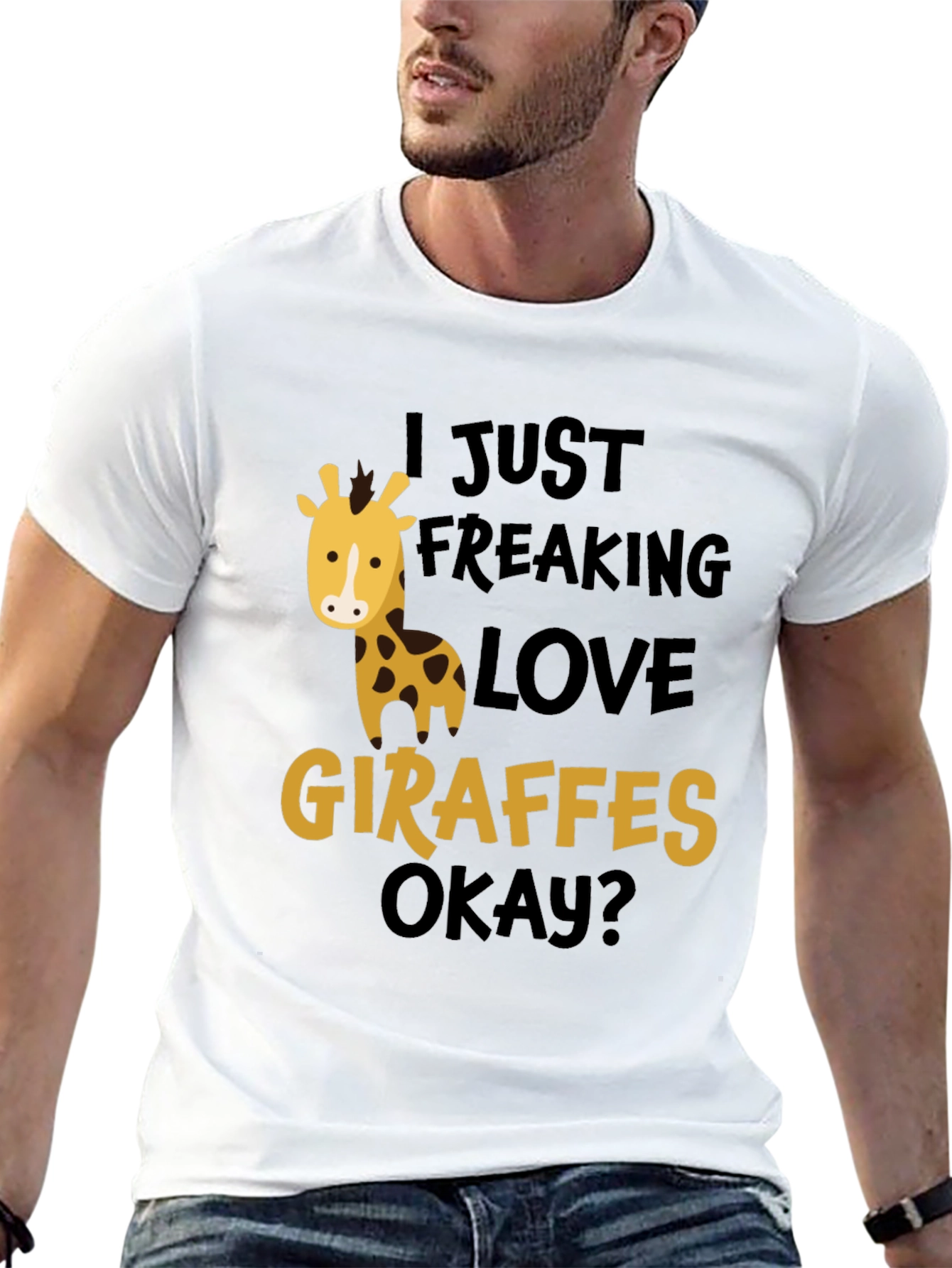 Black I Just Freaking Love Giraffes T-Shirt view 13