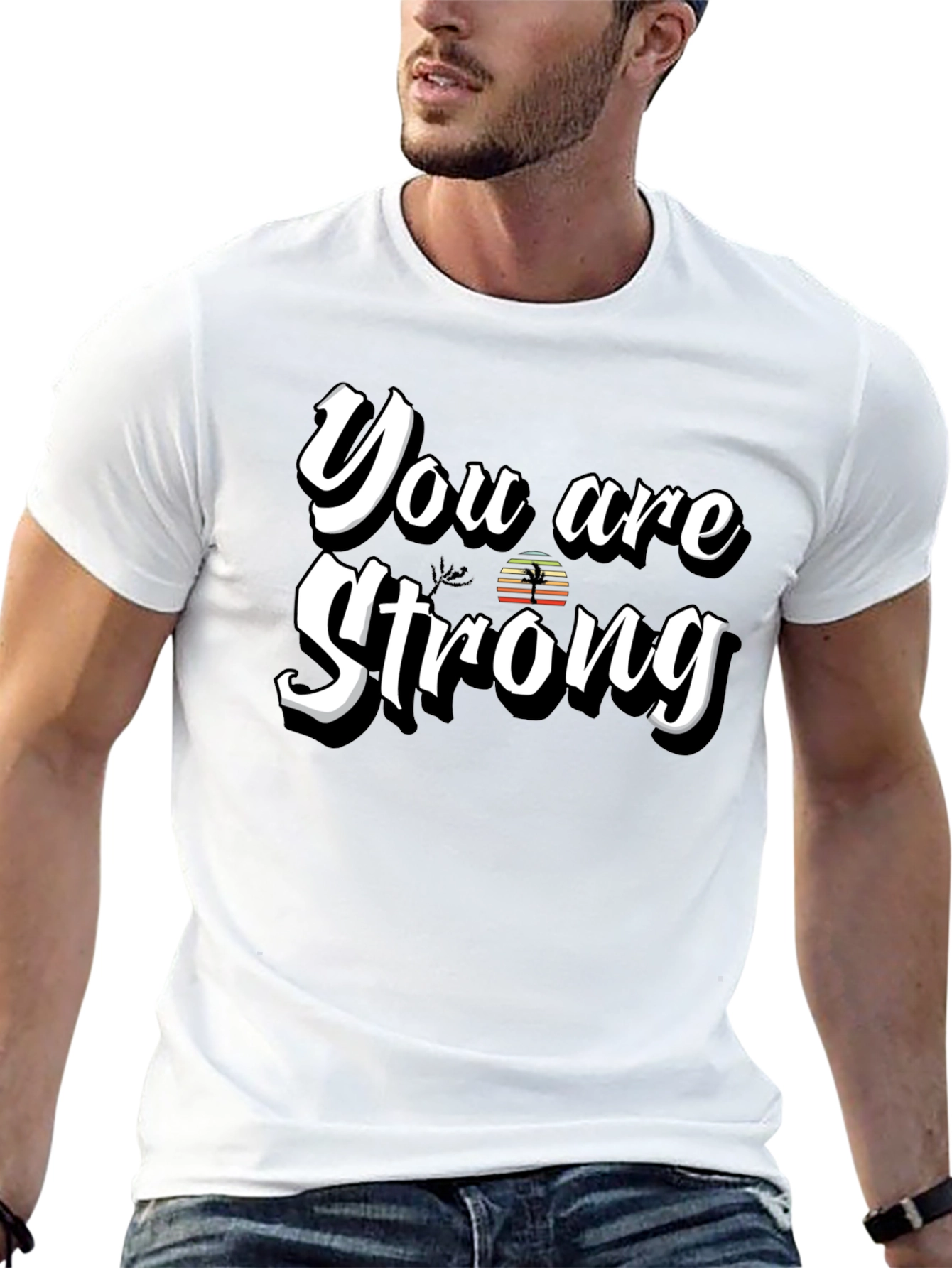 Black You Are Strong Graphic T-Shirt - Motivational Design view 13