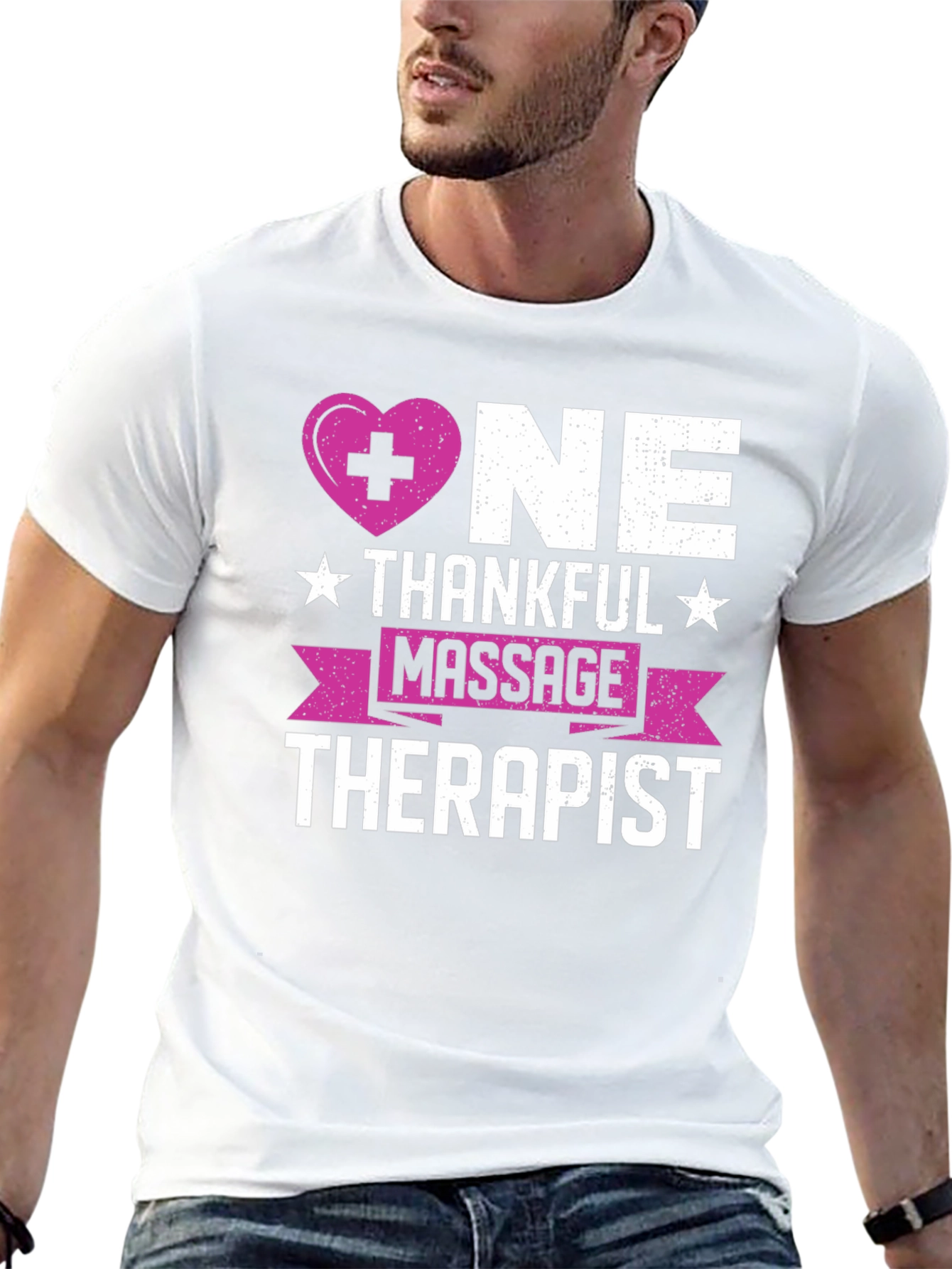 Black Thankful Massage Therapist T-Shirt view 13
