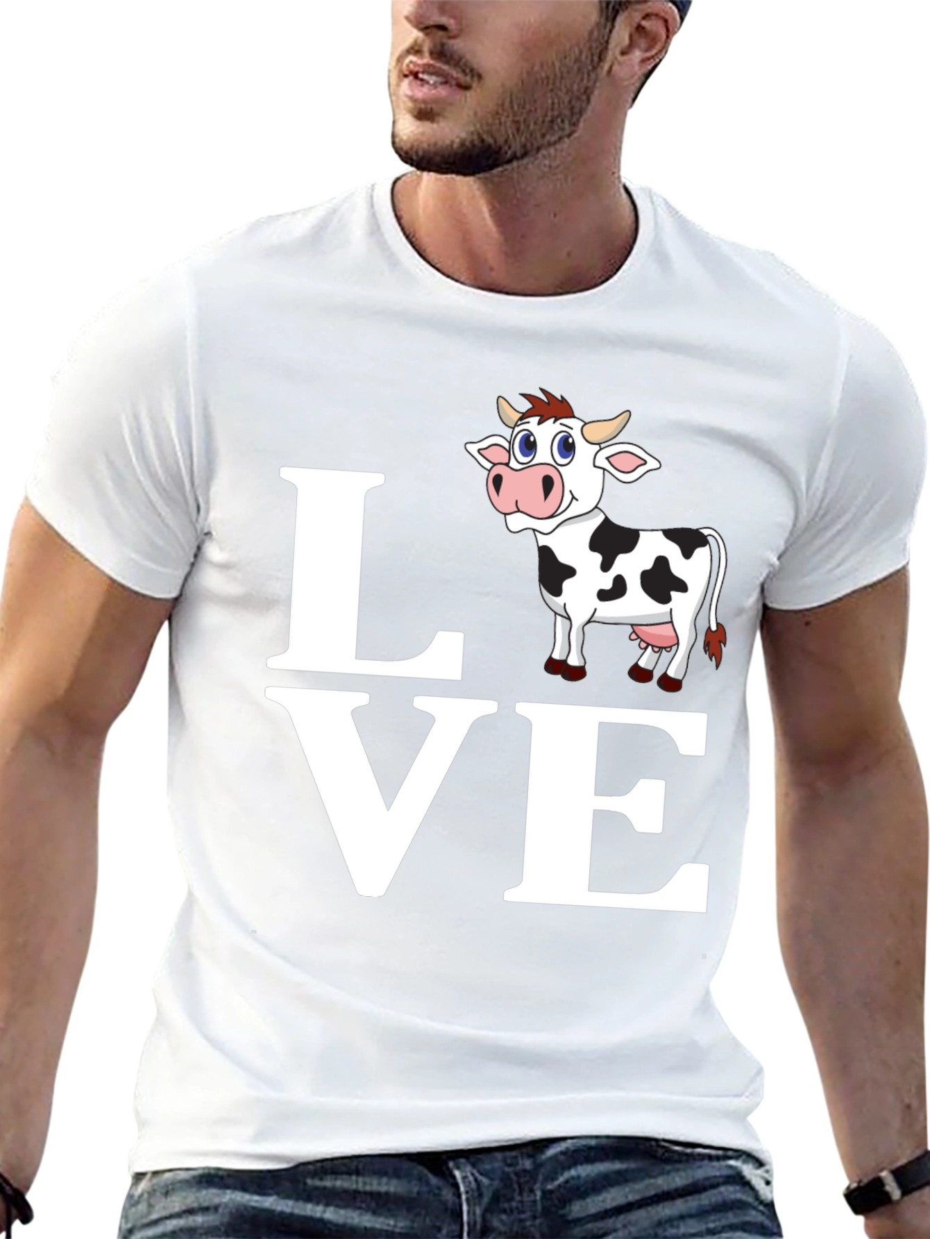 Black Cute Cow Lover T-Shirt - Black Cotton Blend view 13