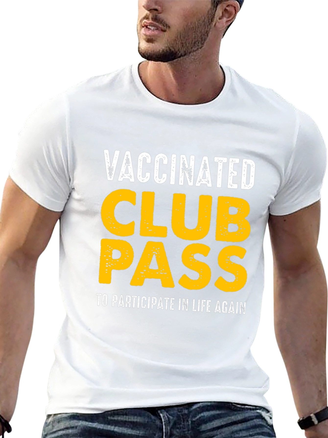 Black Vaccinated Club Pass Black T-Shirt view 13