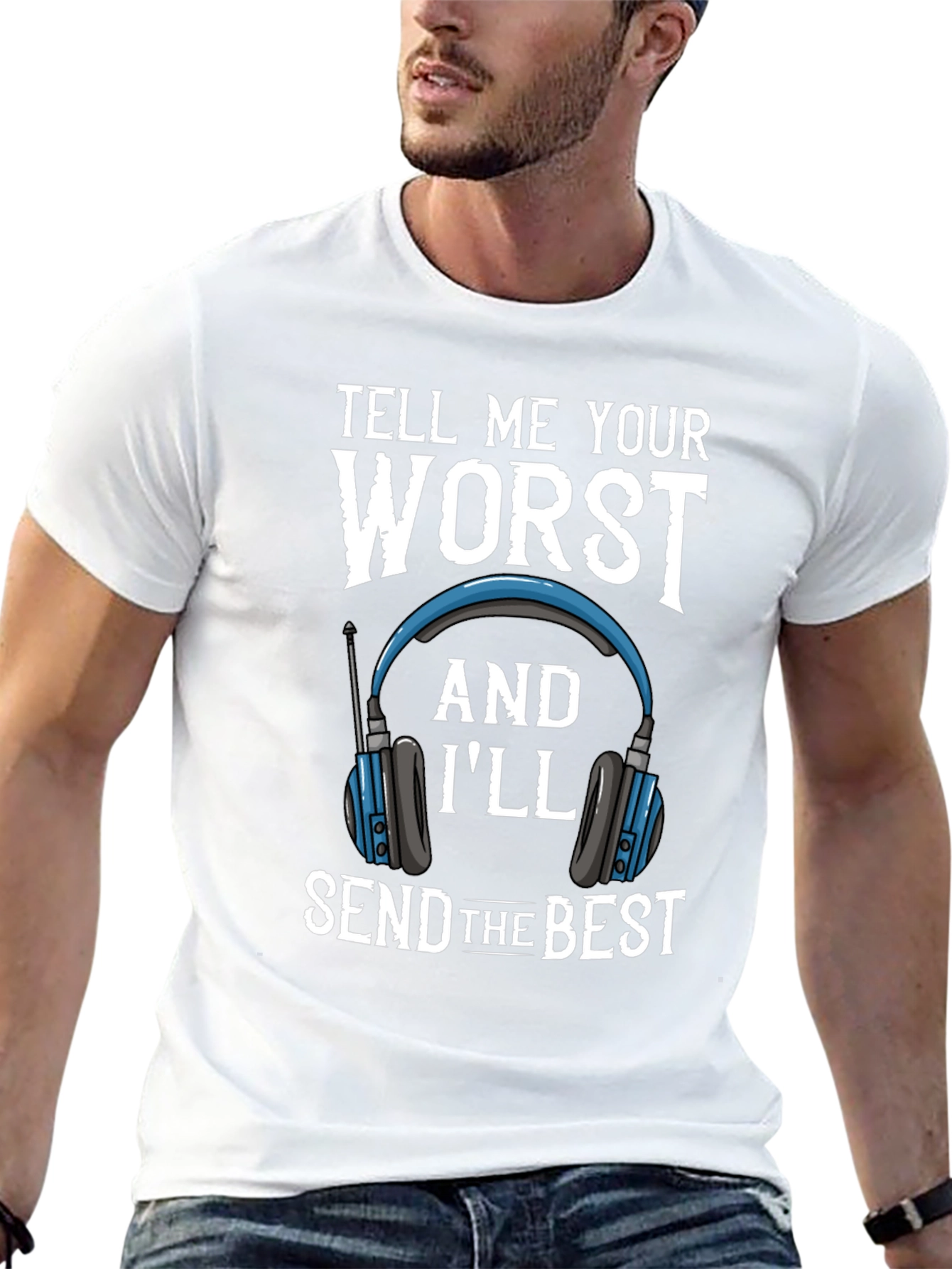 Black Tell Me Your Worst Funny T-Shirt view 13