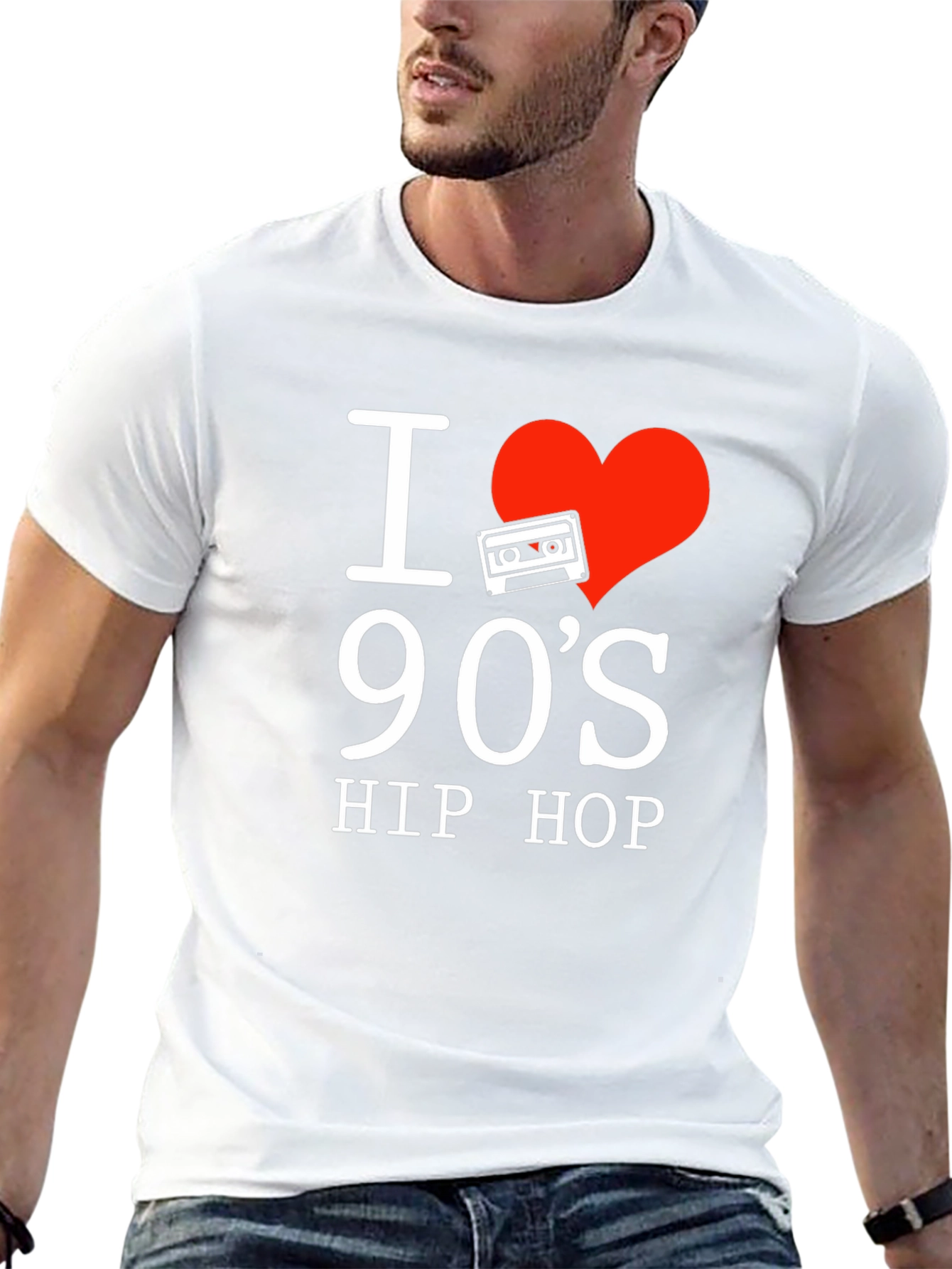 Black I Love 90's Hip Hop Graphic T-Shirt view 13