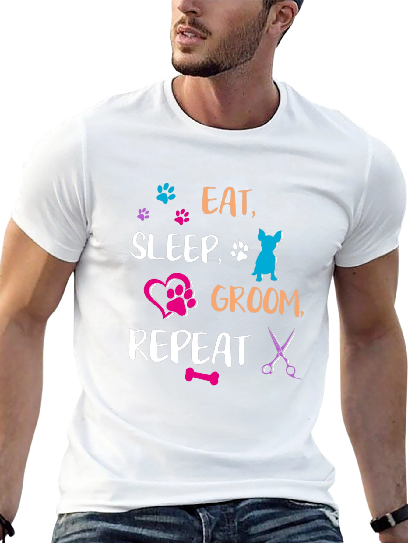 Black Eat Sleep Groom Repeat T-Shirt view 13