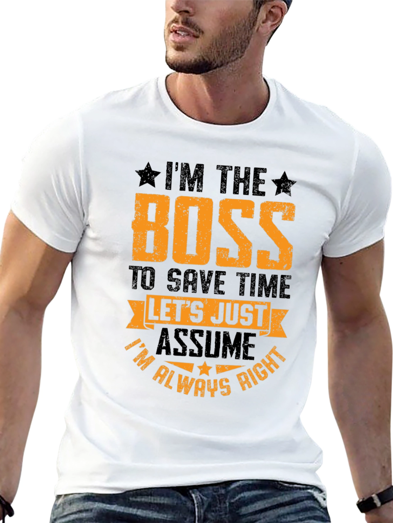 Black I'm The Boss Graphic Tee - Sarcastic Humor T-Shirt view 13