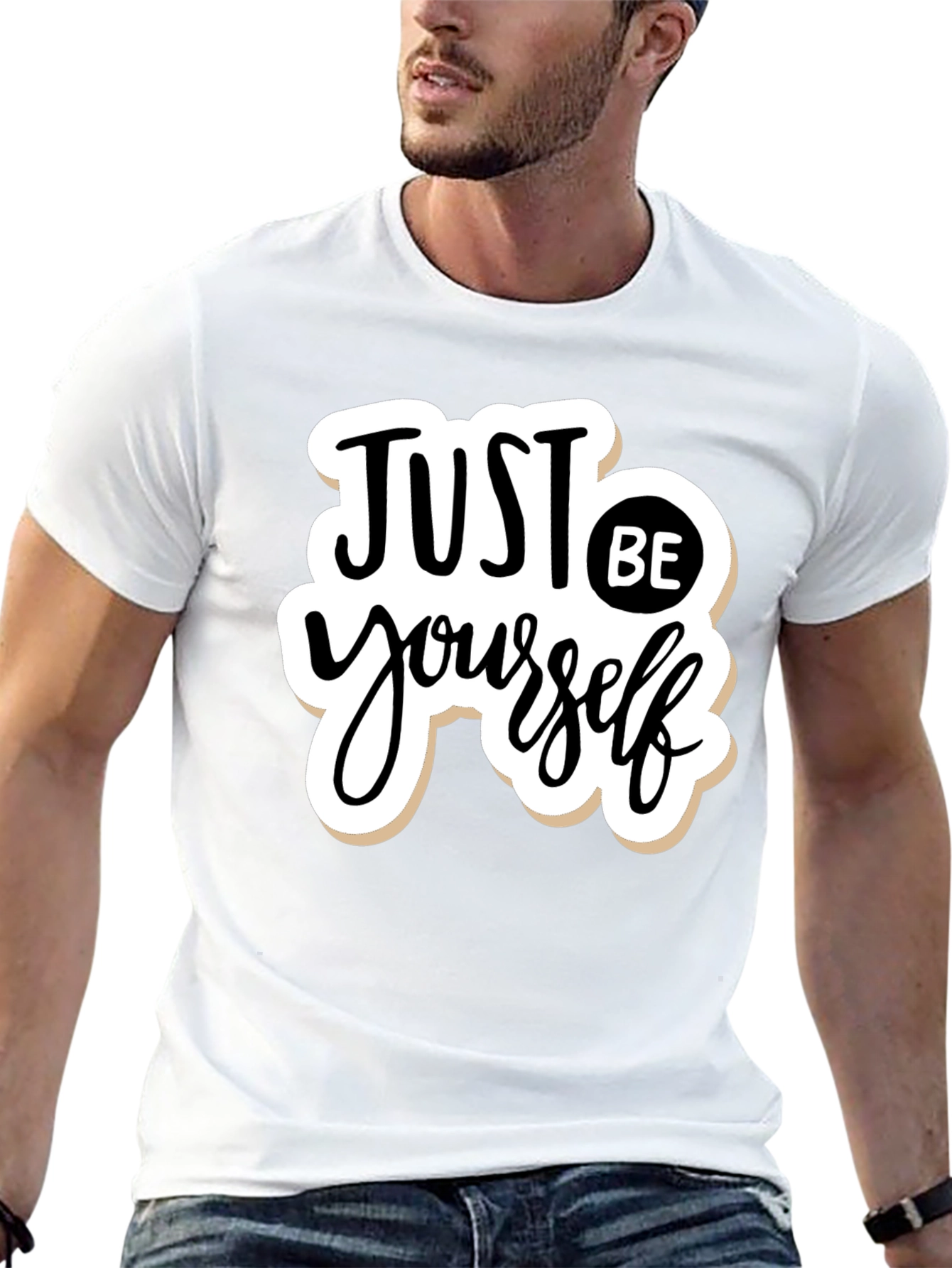 Black Just Be Yourself Graphic T-Shirt - Black view 13