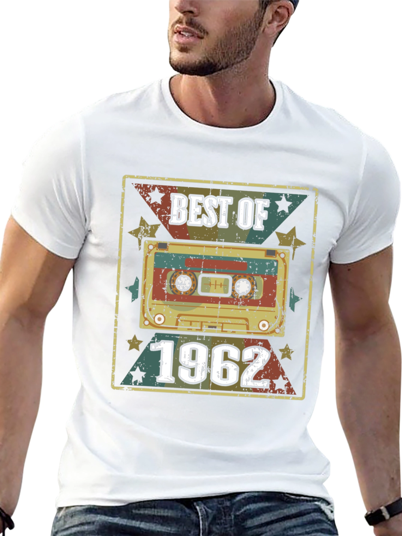 Black Best of 1962 Retro Cassette Graphic T-Shirt view 13