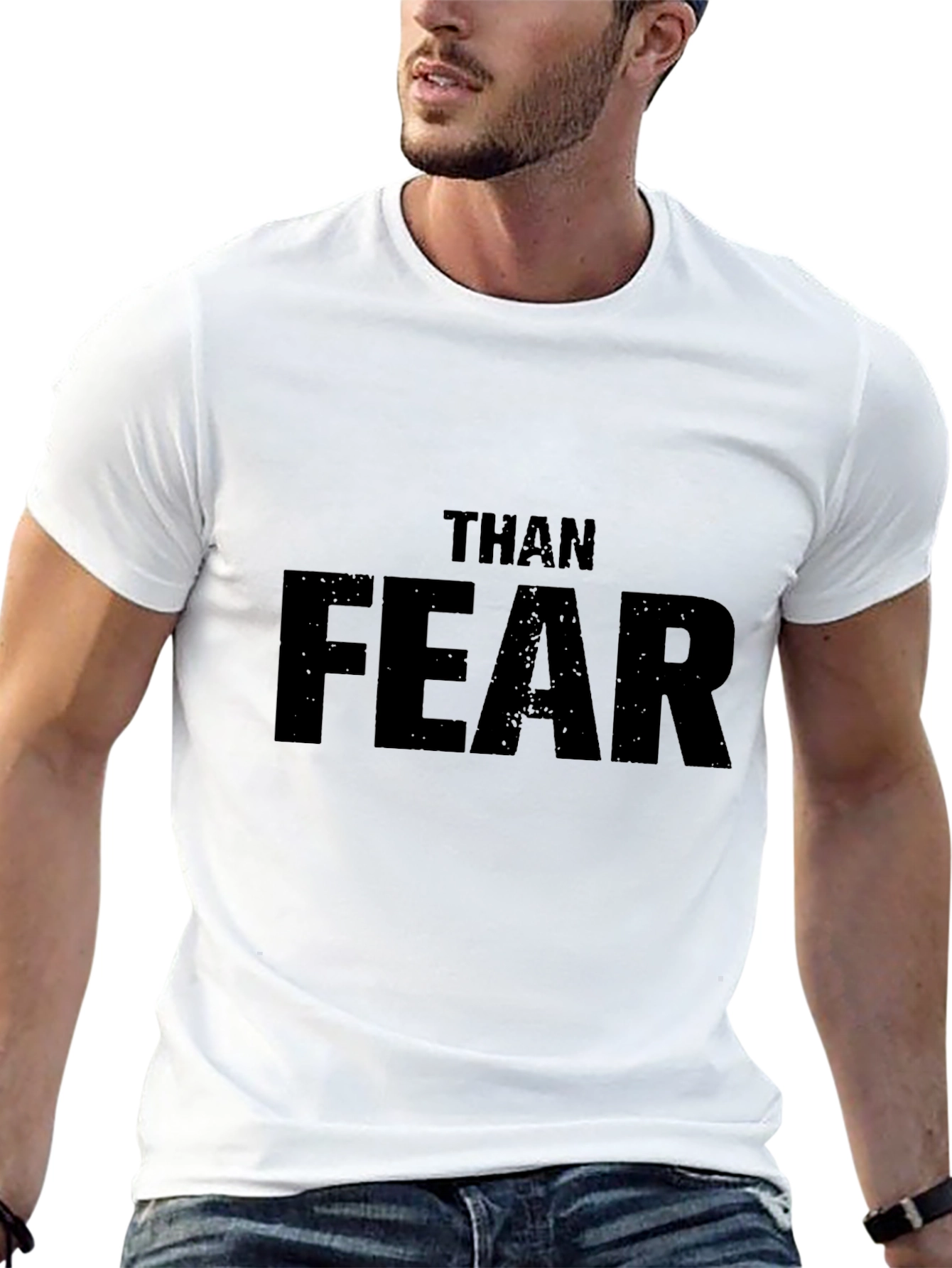 Black Than Fear Graphic Tee - Motivational Men's T-Shirt view 13