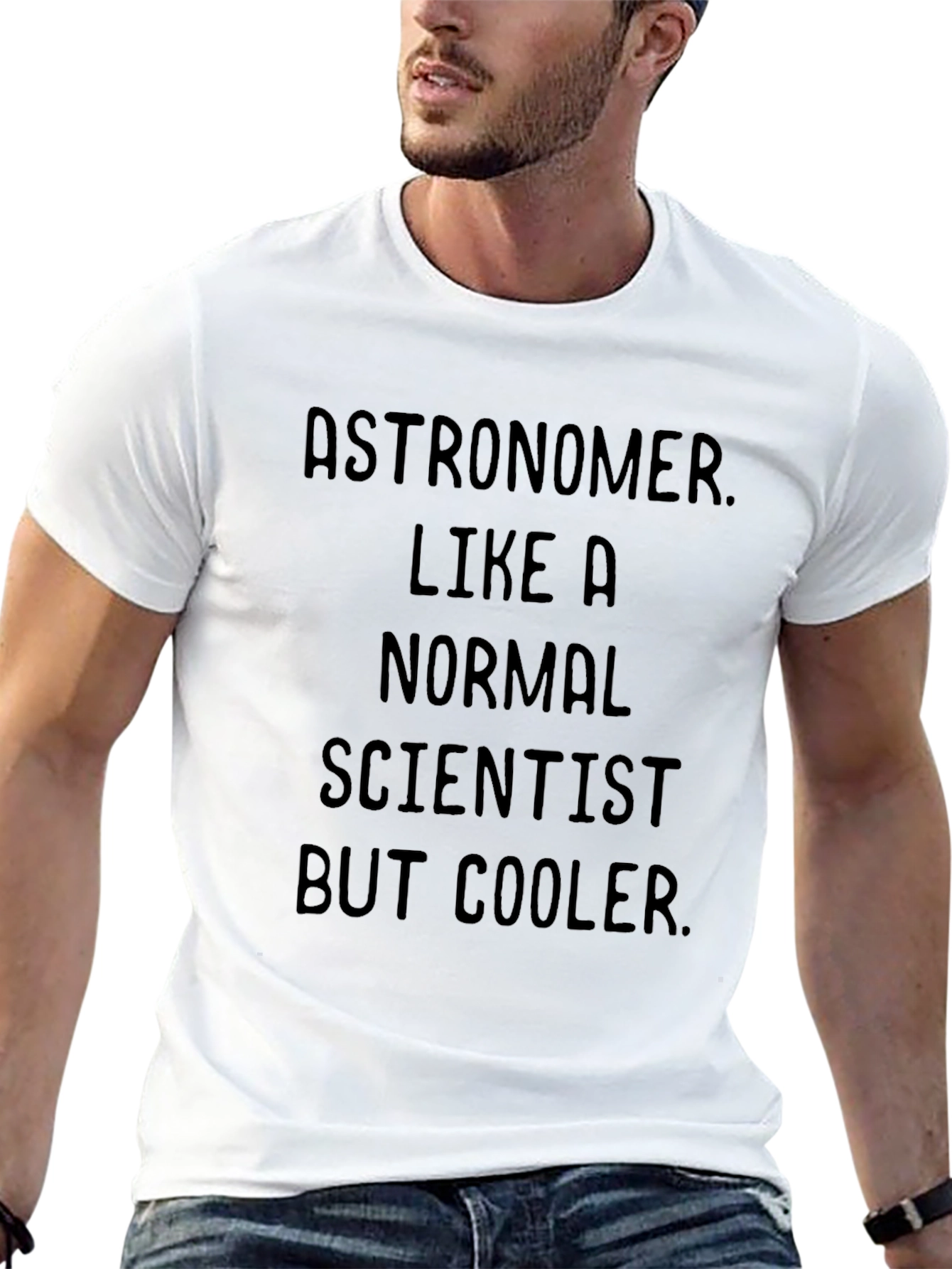 Black Astronomer Cool Scientist Black T-Shirt view 13