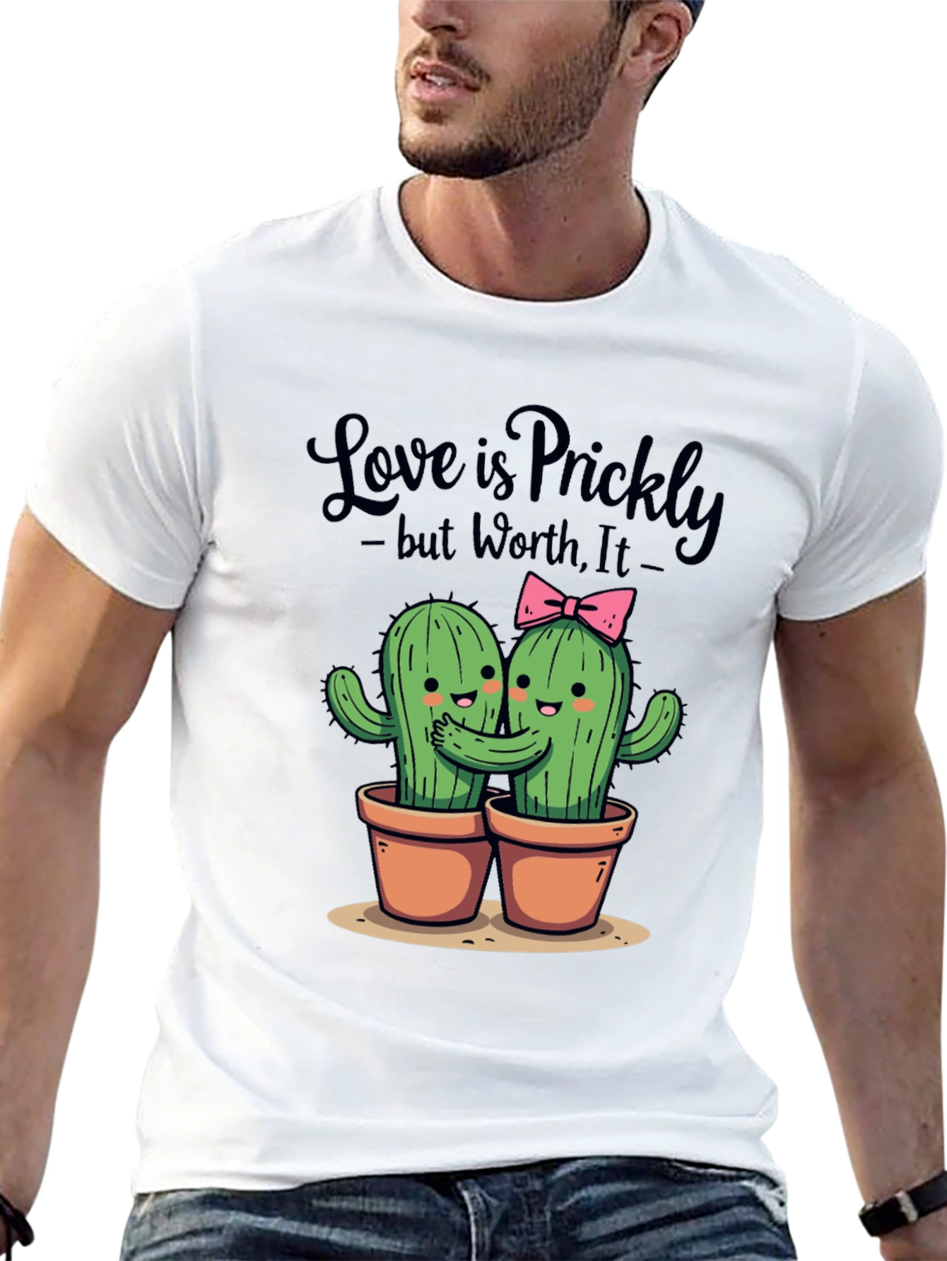 Black Love is Prickly T-Shirt - Cute Cactus Design view 13