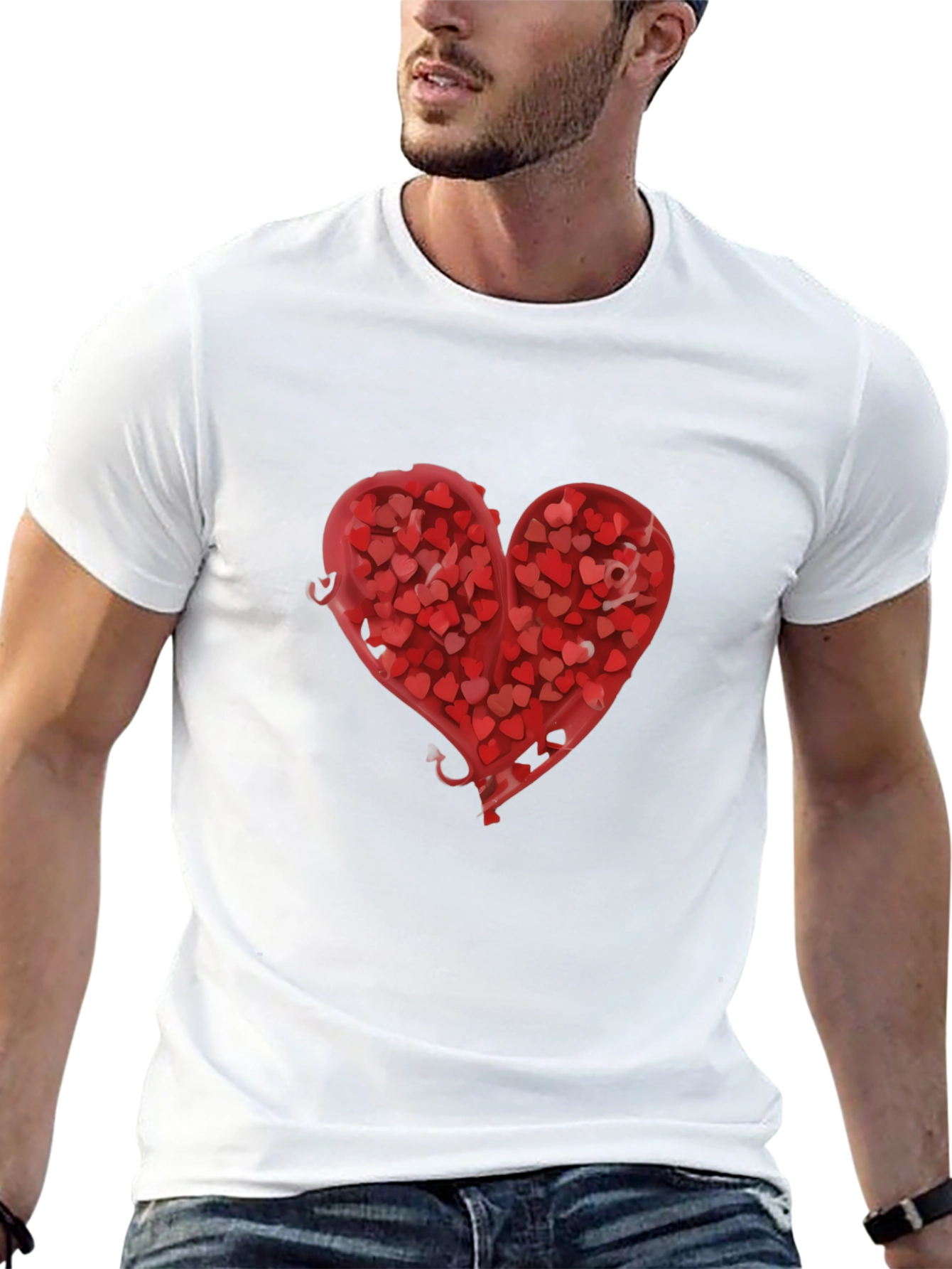 Black Heart Full of Hearts Graphic T-Shirt view 13