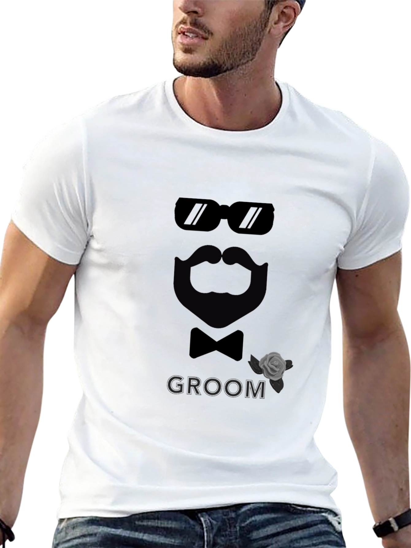 Black Groom Graphic T-Shirt - Stylish Wedding Apparel view 13