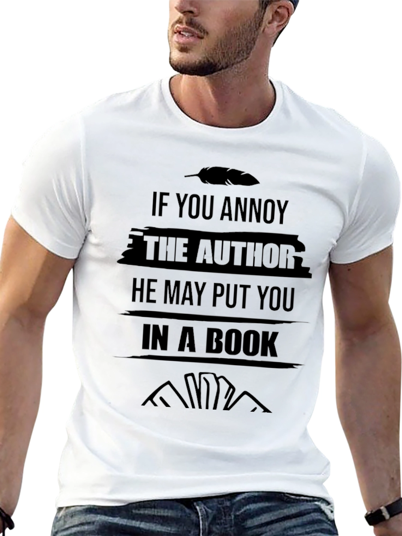 Black Author Warning Black T-Shirt Funny Novelist Writer Gift Tee view 13
