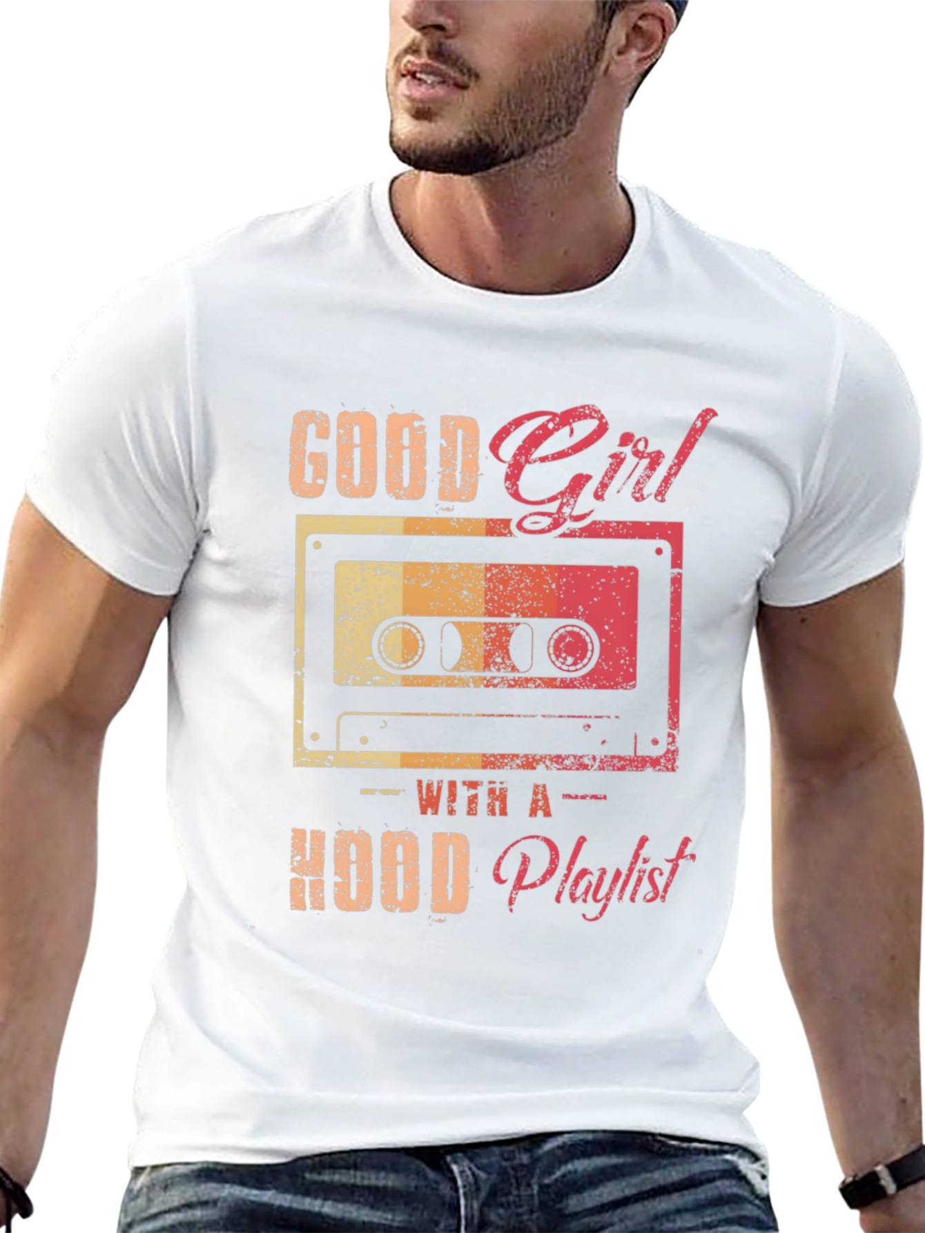 Black Good Girl Hood Playlist Graphic Tee view 13