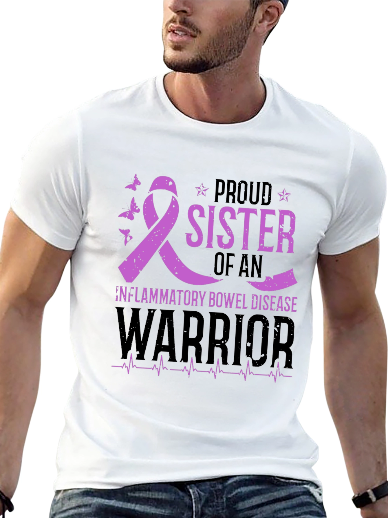 Black Proud Sister Inflammatory Bowel Disease Awareness T-Shirt view 13