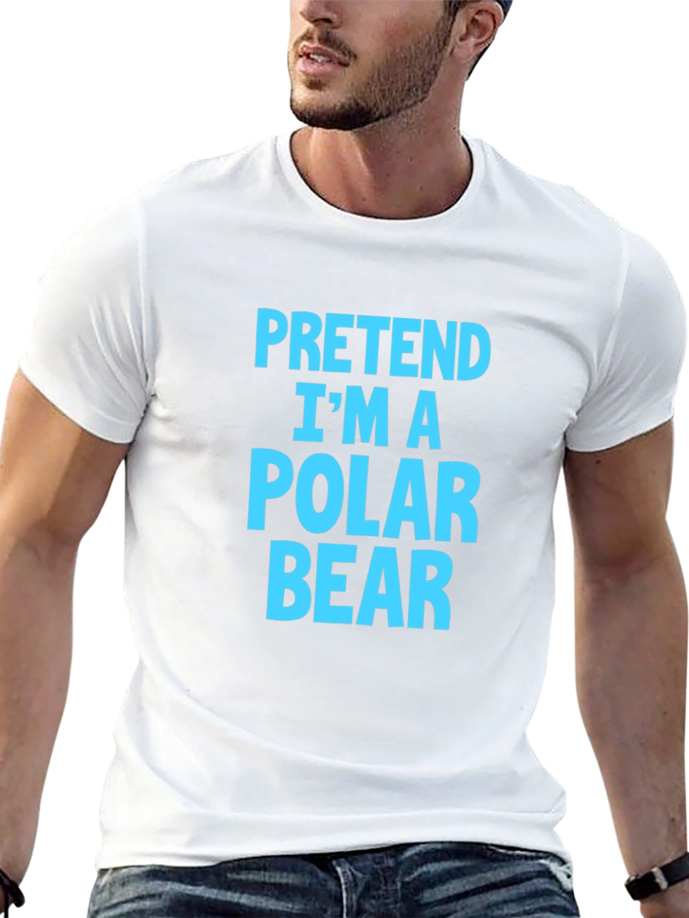 Black Pretend I'm A Polar Bear T-Shirt Funny Costume Tee view 13