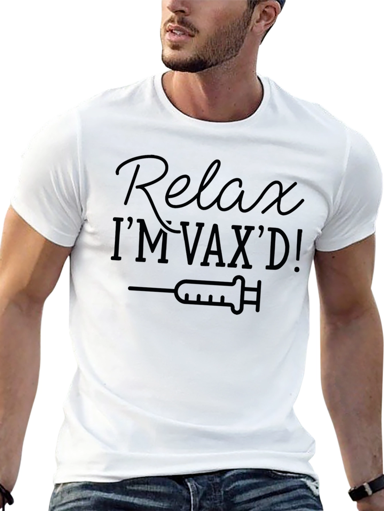 Black Relax I'm Vax'd! Graphic Tee view 13