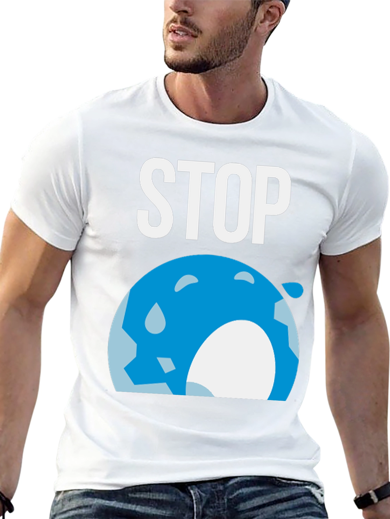 Black Stop Global Warming Graphic T-Shirt view 13