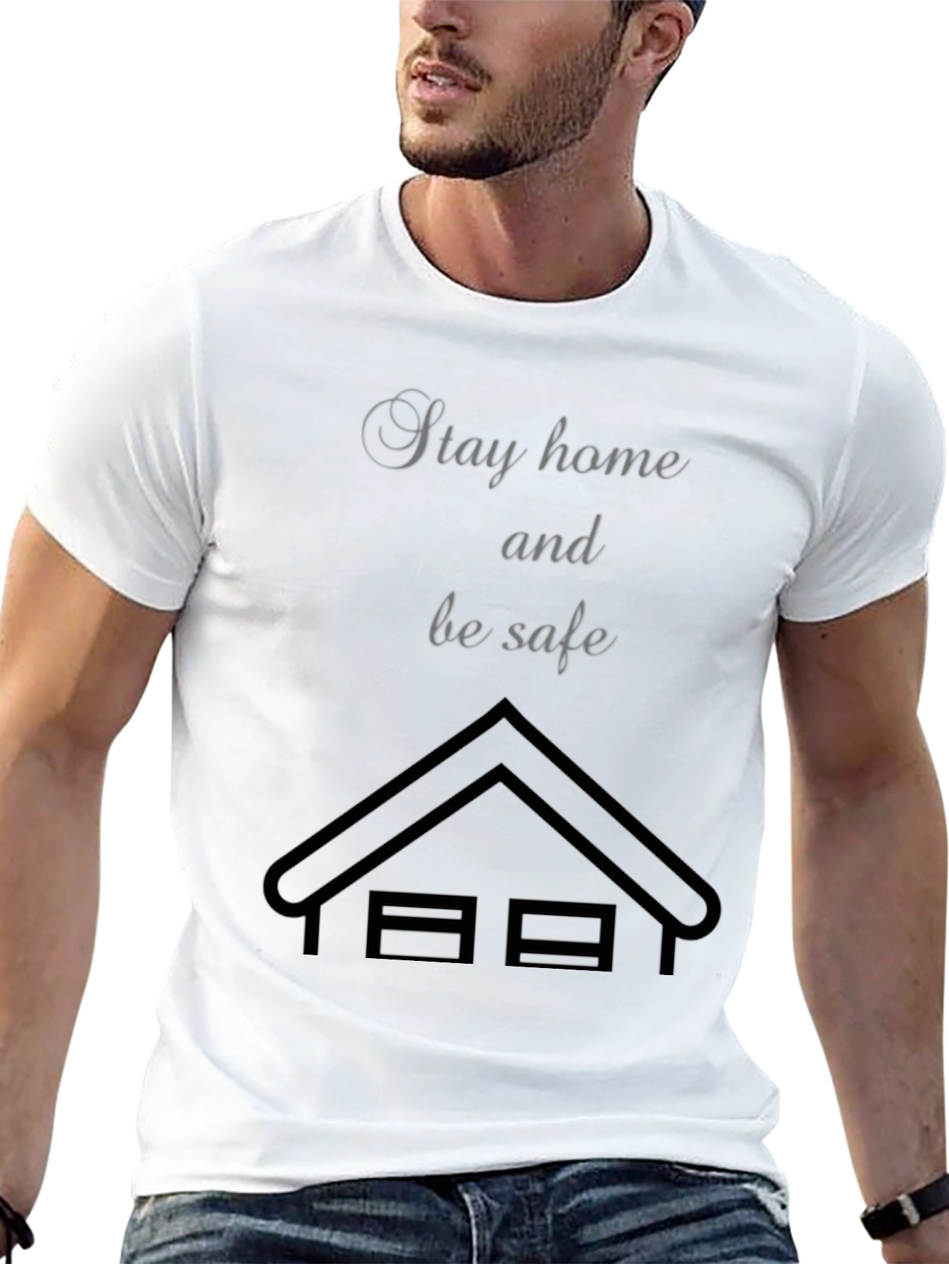 Black Stay Home, Be Safe T-Shirt view 13
