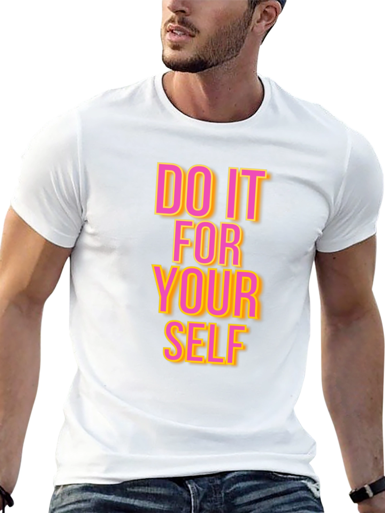 Black Motivational Graphic Tee: Do It For Yourself T-Shirt view 13