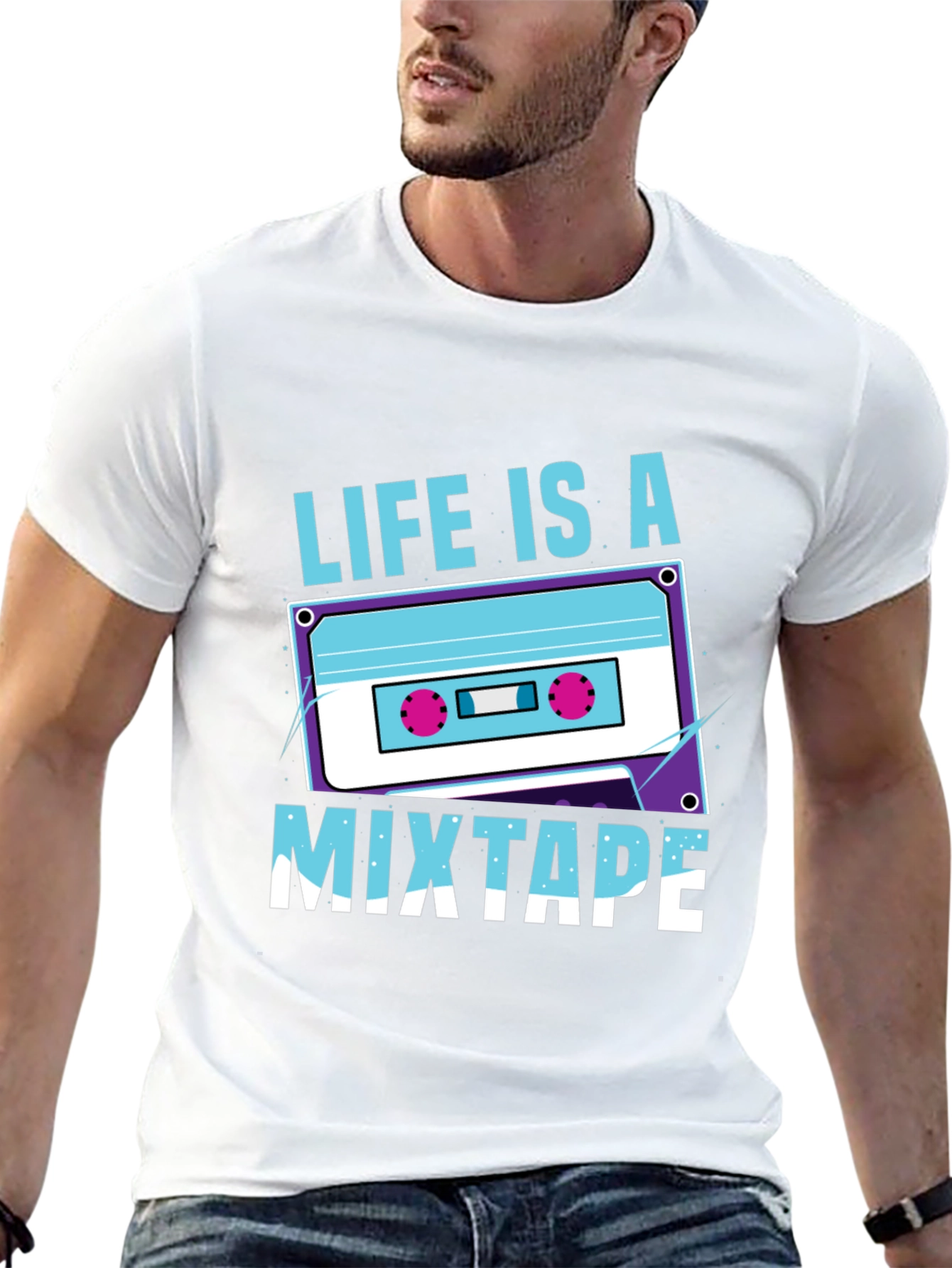 Black Life Is A Mixtape Graphic Tee - Retro Style view 13