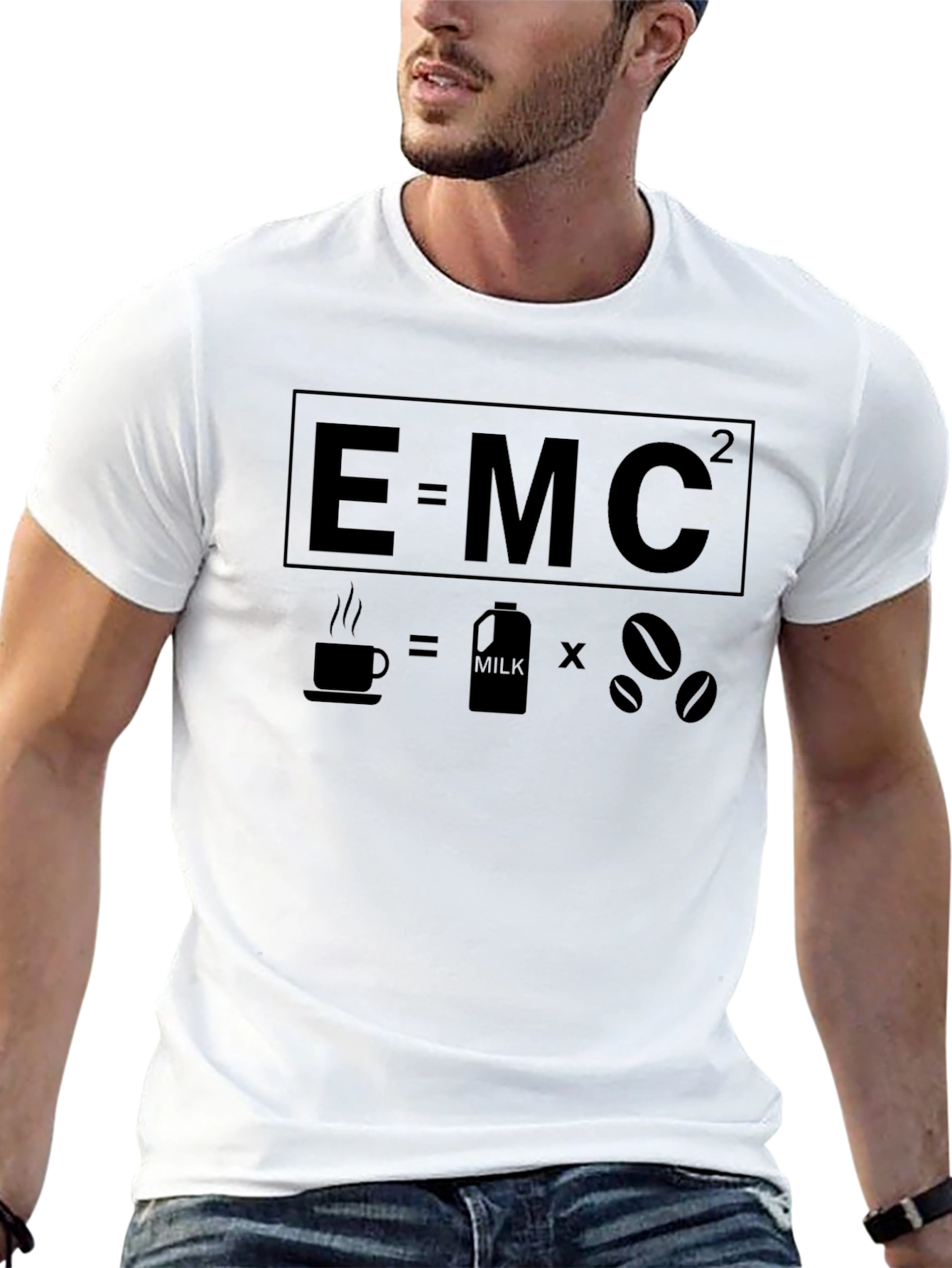 Black E=MC2 Coffee Equation Graphic Tee view 13