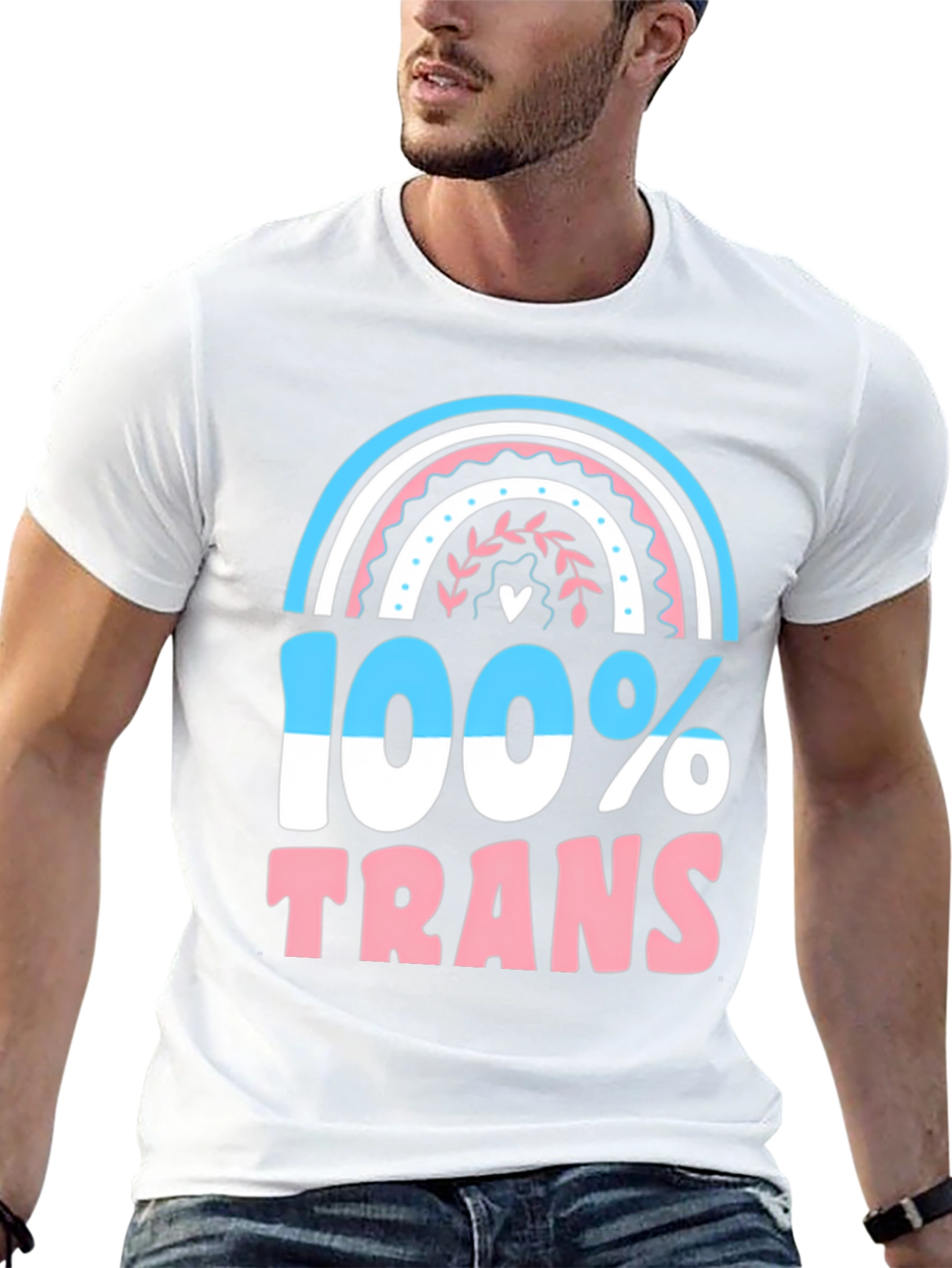 Black 100% Trans Pride T-Shirt view 13